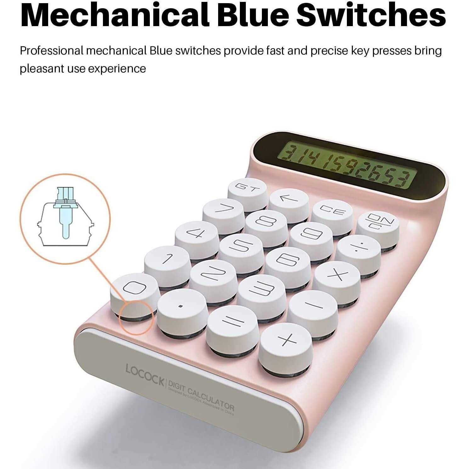 LOCOCK mechanical switch calculator,handheld for daily and basic office,10 digit large lcd display - Image 3