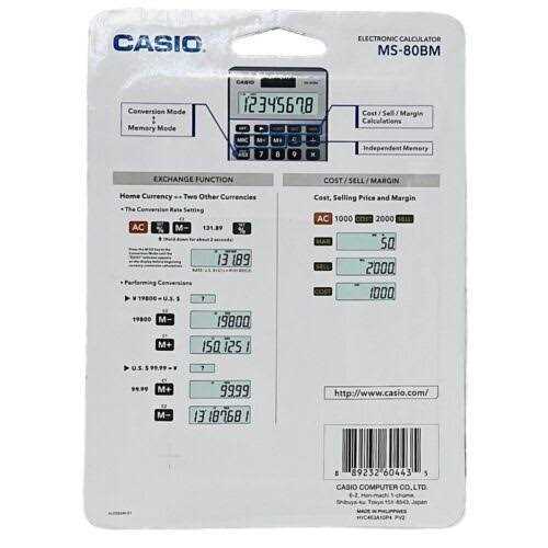 Casio Ms-80bm 8 Digit Desktop Calculator - Image 3