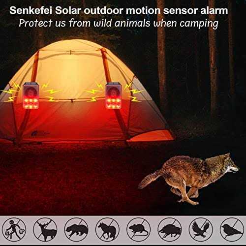 Solar Outdoor Motion Sensor Alarm Dog Barking & Gunshot Sound 130db Motion Detector Alarm Light,with Remote Controller for Home - Image 5