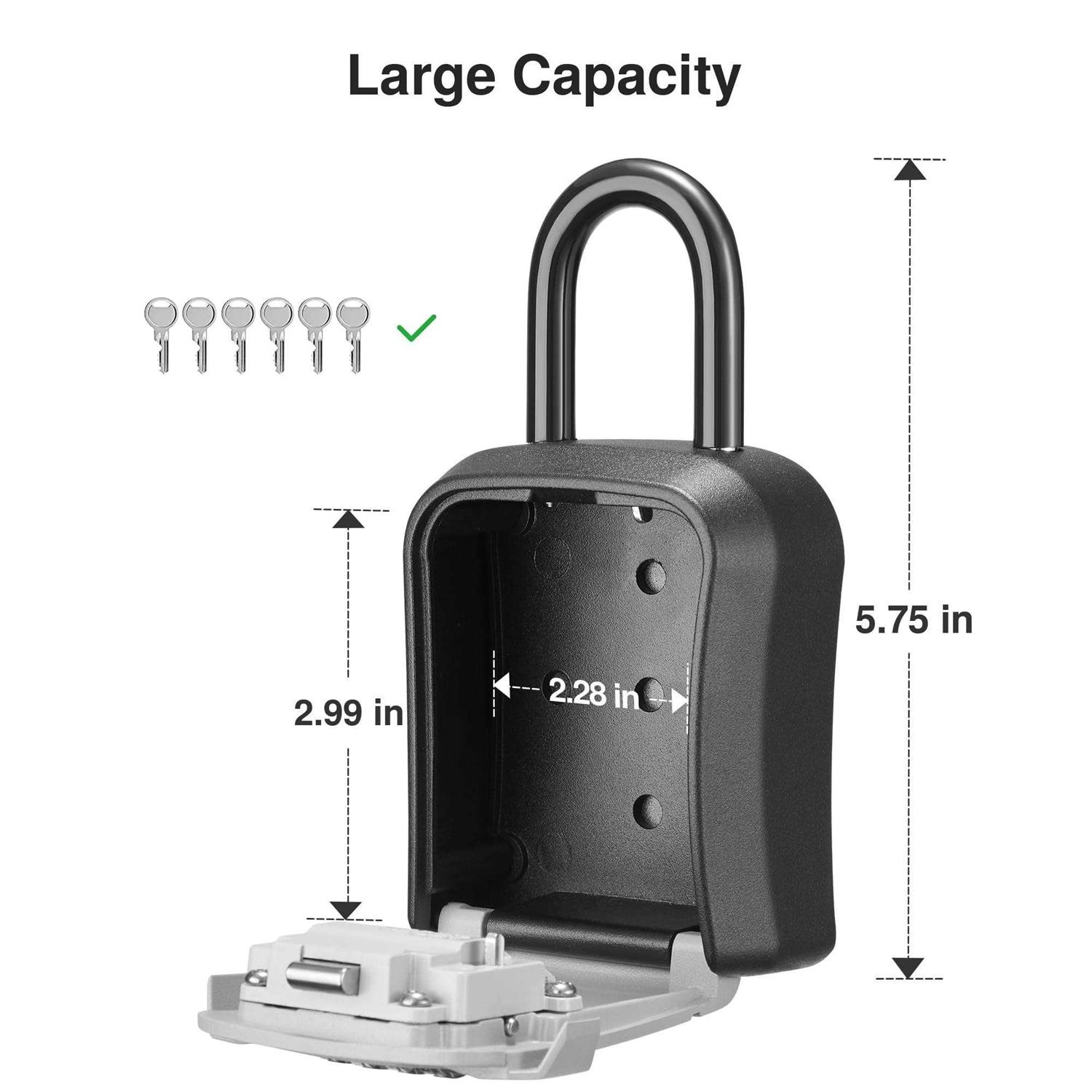 Puroma Lock Box Key Lock Box Wall Mount & Portable Combination Lockbox with Resettable Code - Image 3