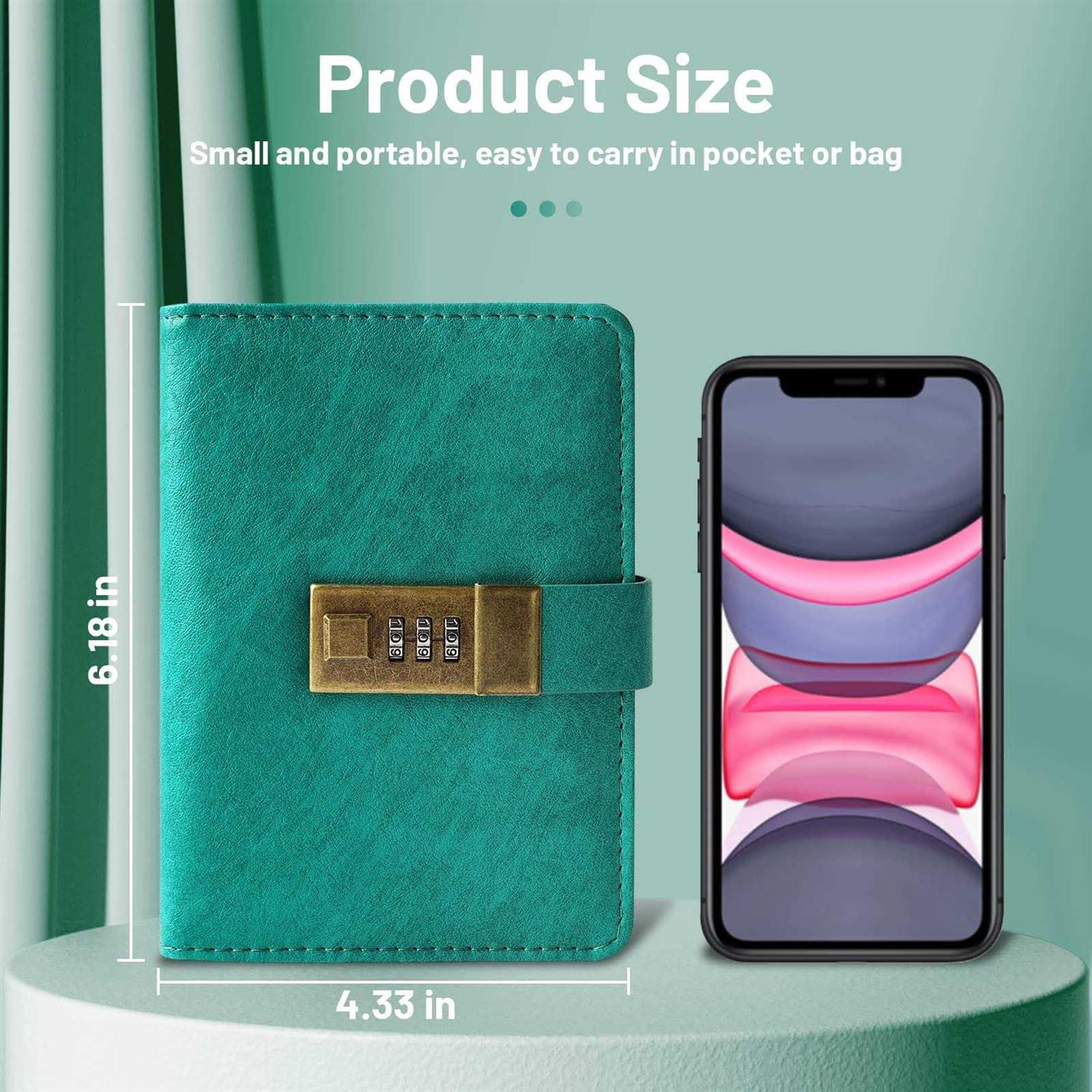 WEMATE Password Book with Lock Password Book with Alphabetical Tabs 600+ Password Spaces - Image 4