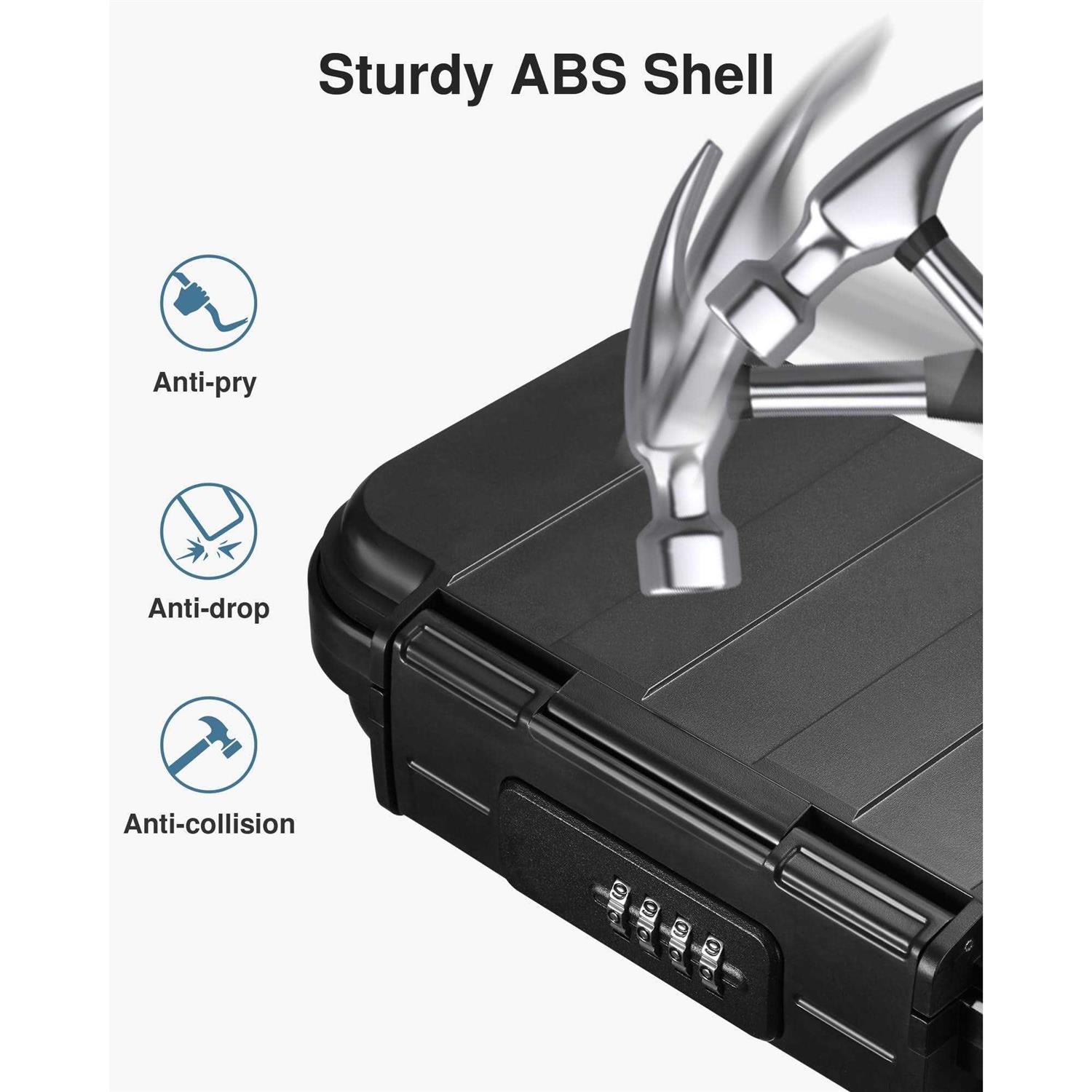 Puroma Portable Safe Box Travel Safe Box Large Capacity Security Lockbox with Combination Code - Image 4