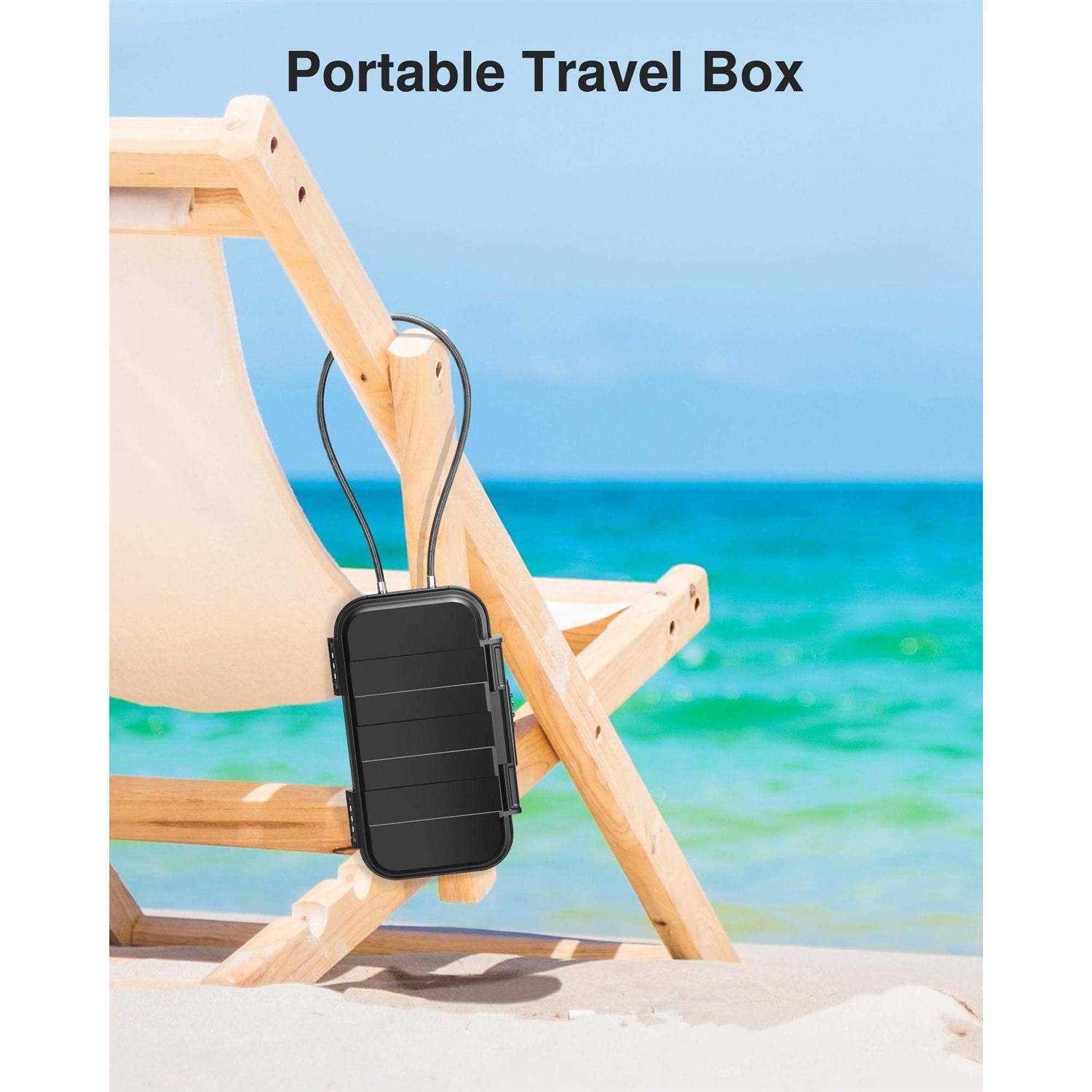 Puroma Portable Safe Box Travel Safe Box Large Capacity Security Lockbox with Combination Code - Image 5