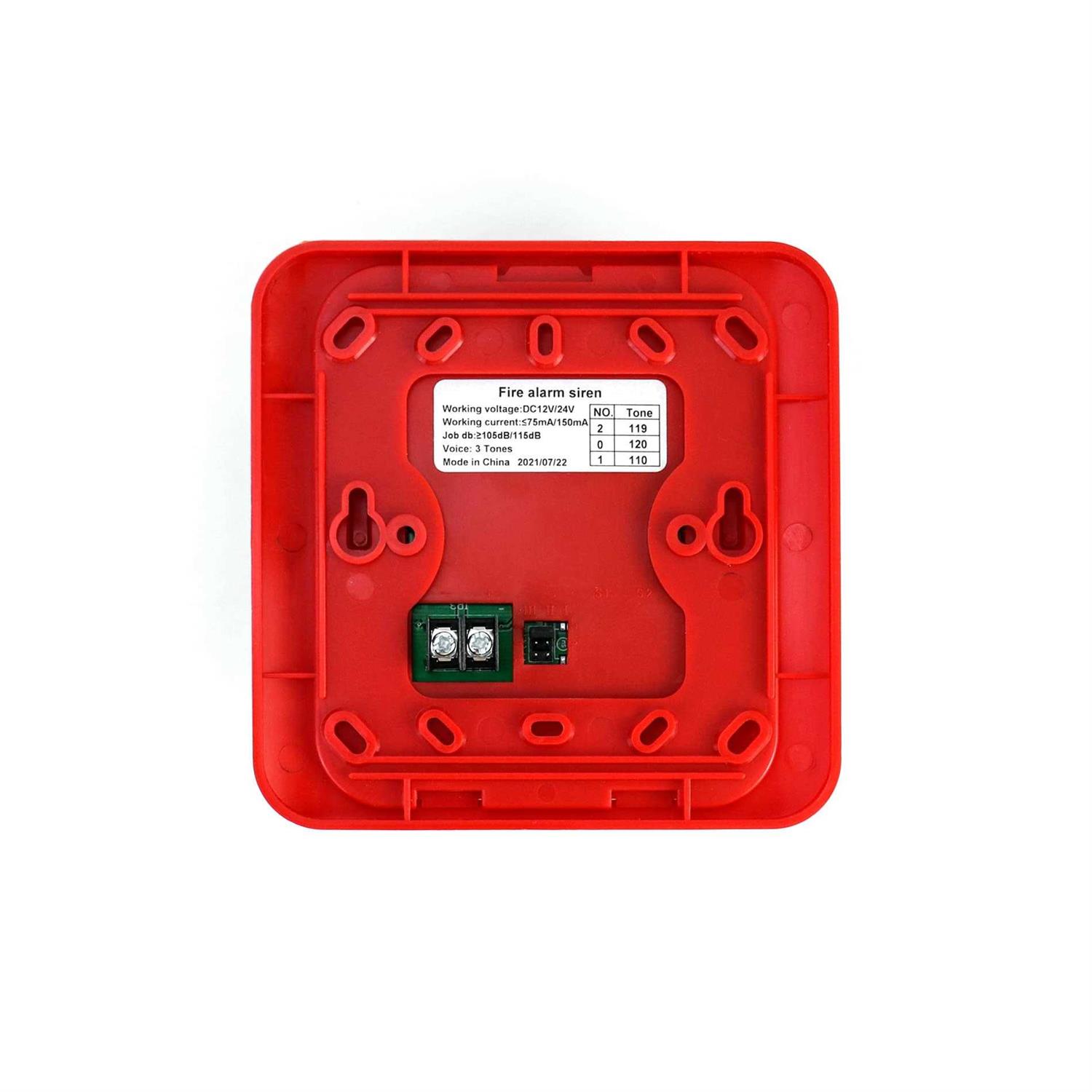 Qwork Fire Alarm, 12 24V Dc Wired Sound And Light Fire Alarm Warning Strobe Siren Horn - Image 3