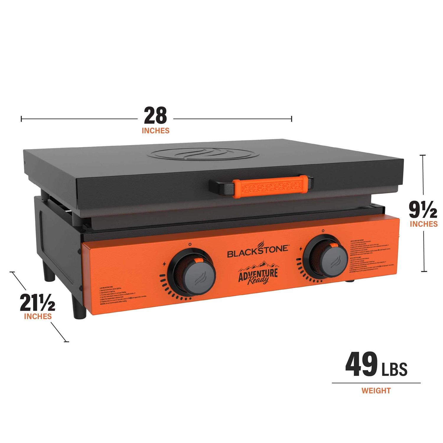 Blackstone Adventure Ready 2-Burner 22 Propane Griddle in Orange - Image 4