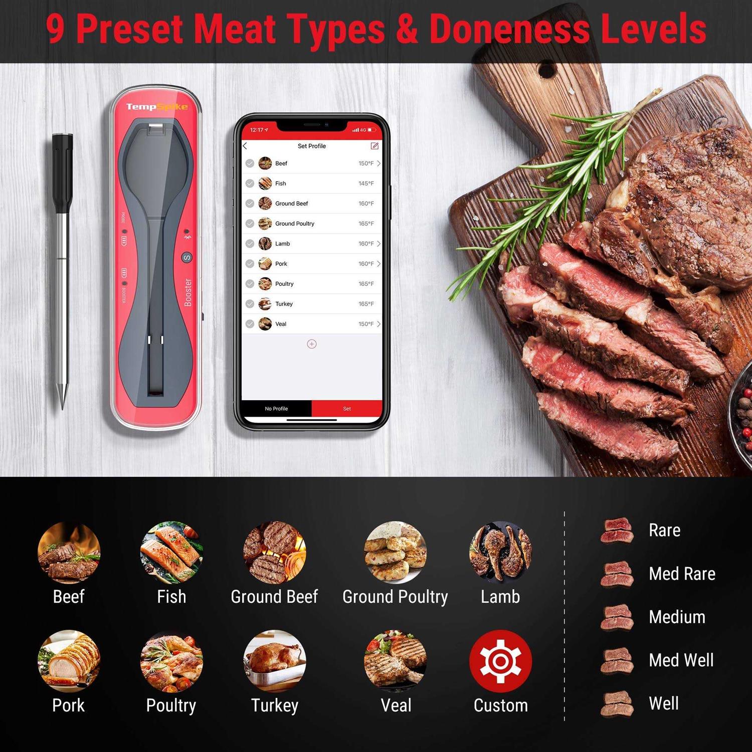 ThermoPro Grill/Meat Thermometer Digital Bluetooth Enabled TP960W - Image 3