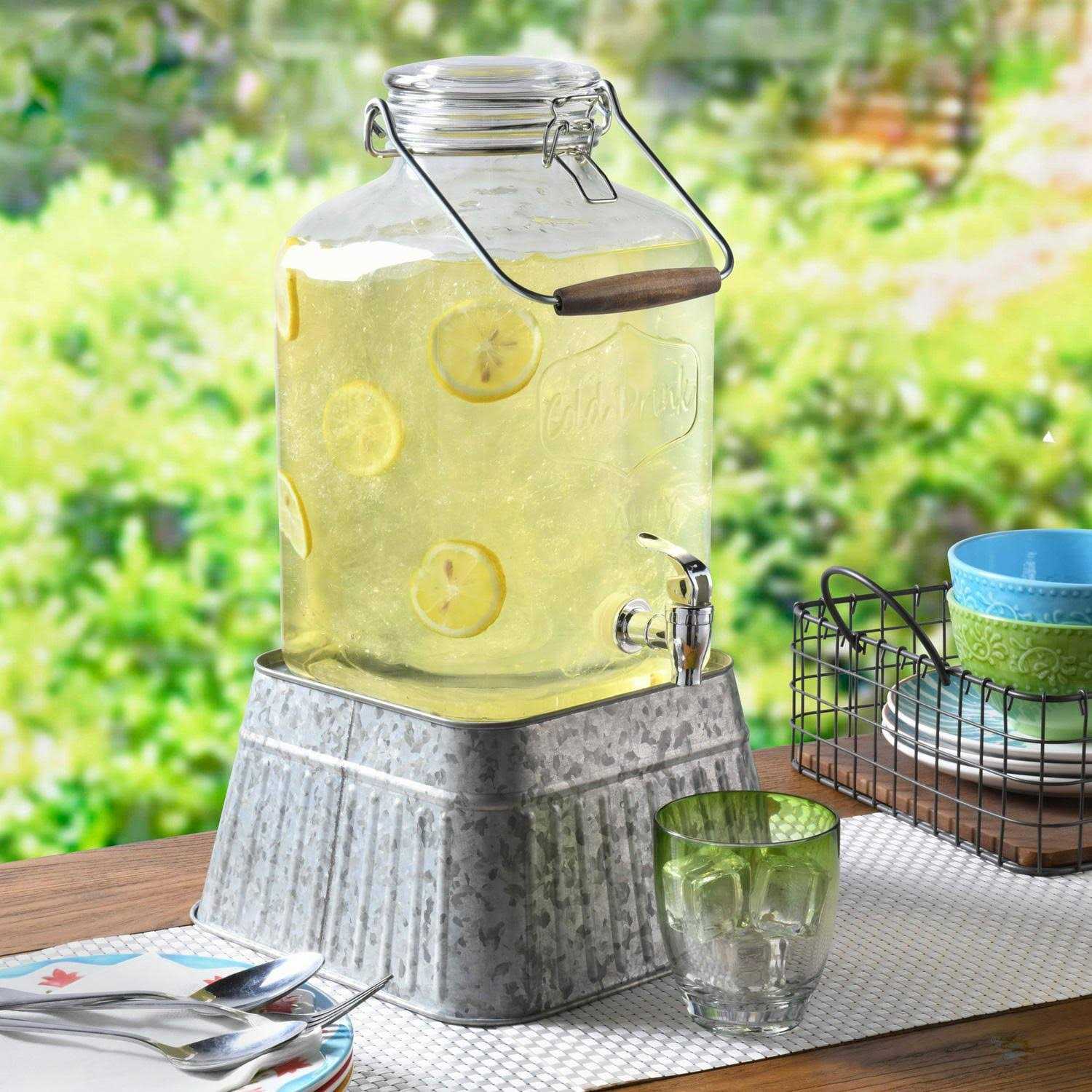 Better Homes & Gardens Glass Beverage Dispenser with Glass Clamp Lid - Image 3