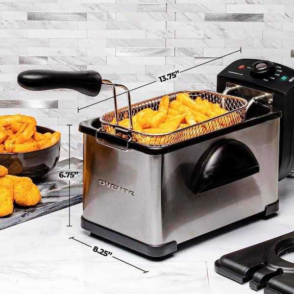 Ovente Electric Deep Fryer 2 Liter Capacity, 1500 Watt Lid with Viewing Window and Odor Filter - Image 5
