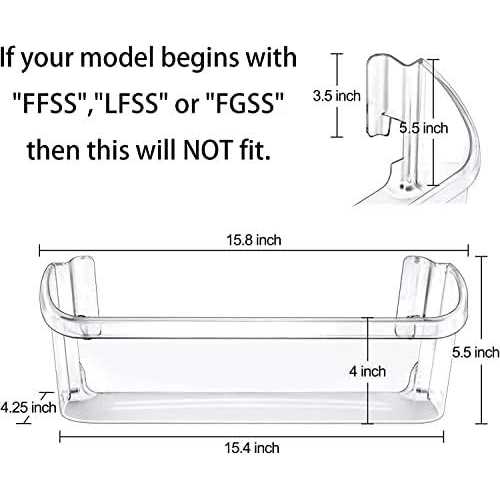 SENMEDO 2 Pack 240323002 Refrigerator Door Bin Shelf Compatible with Frigidaire & Kenmore Bottom 2 Shelves on Refrigerator Side - Image 4