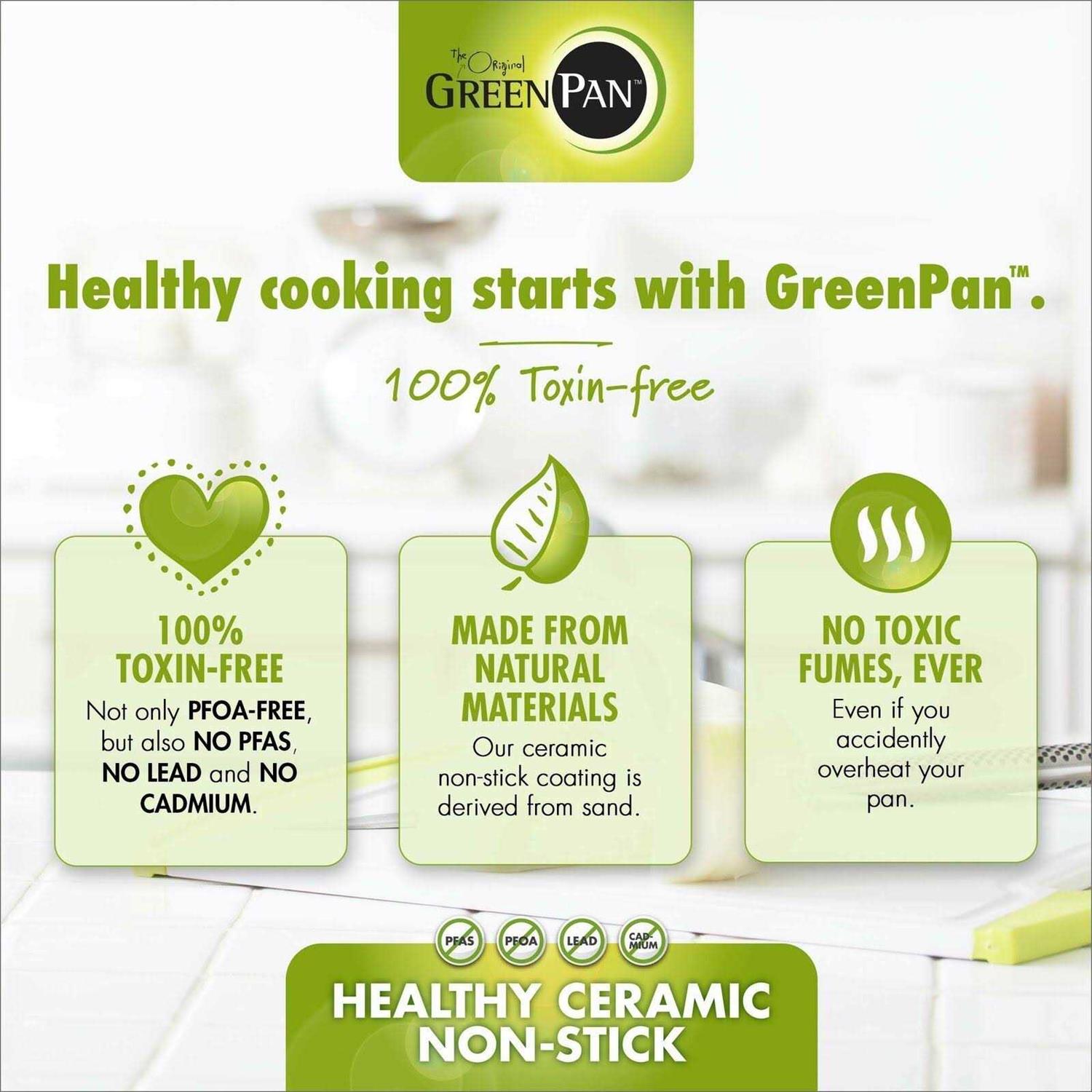 GreenPan Lima Aluminum Hard Anodized Healthy Ceramic Nonstick 18-Piece Cookware Set - Image 3