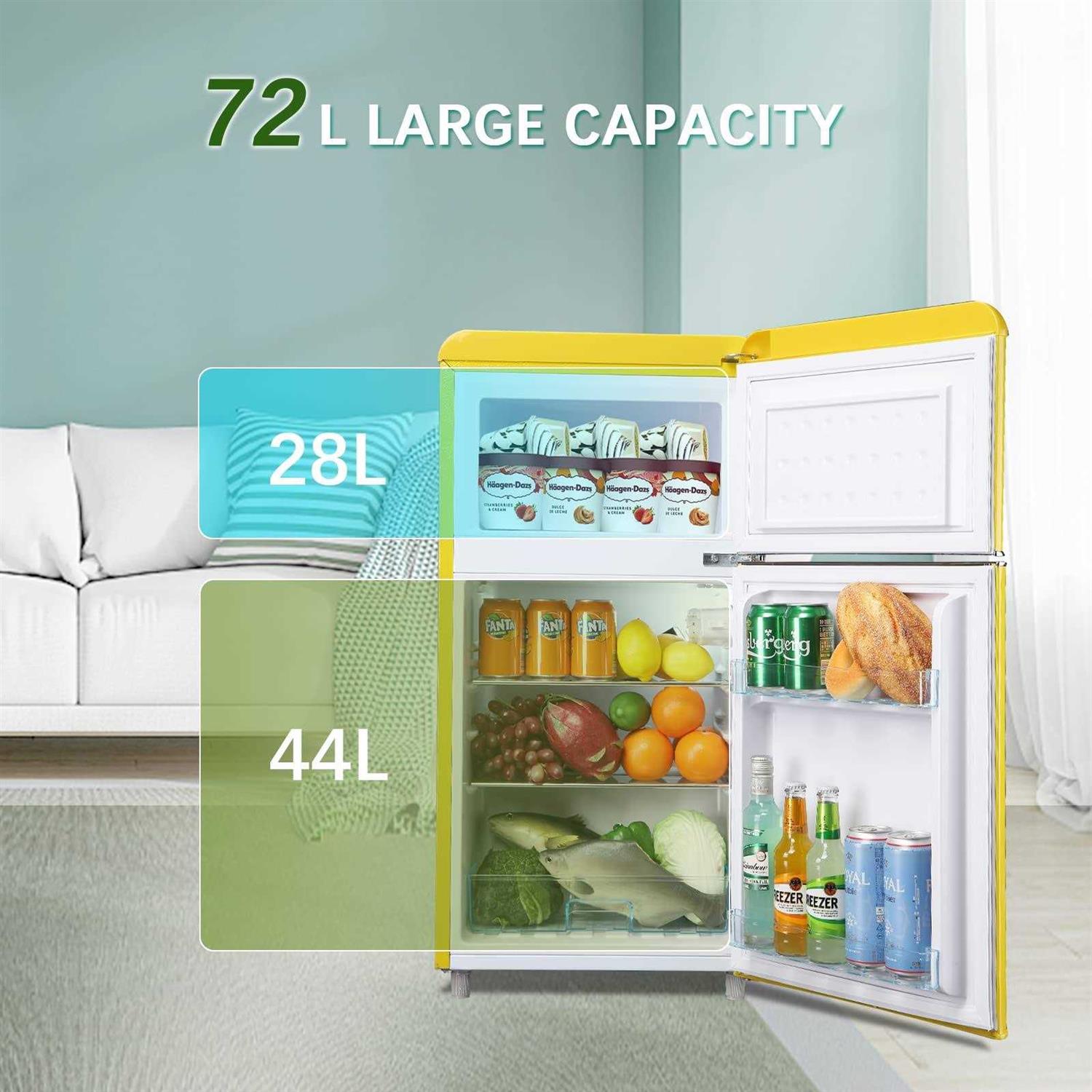 Wanai Compact Refrigerator 3.2 Cu.Ft Retro Fridge with Freezer 2 Door Mini Refrigerator - Image 4