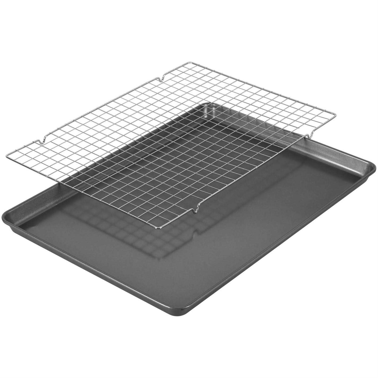 Wilton Bake It Better Non-Stick Mega Cookie Pan and Chrome Cooling Grid Set - Image 4