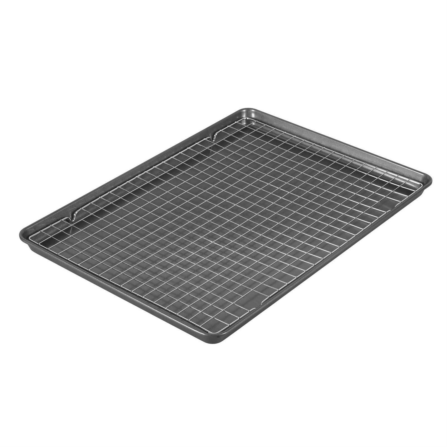 Wilton Bake It Better Non-Stick Mega Cookie Pan and Chrome Cooling Grid Set - Image 5
