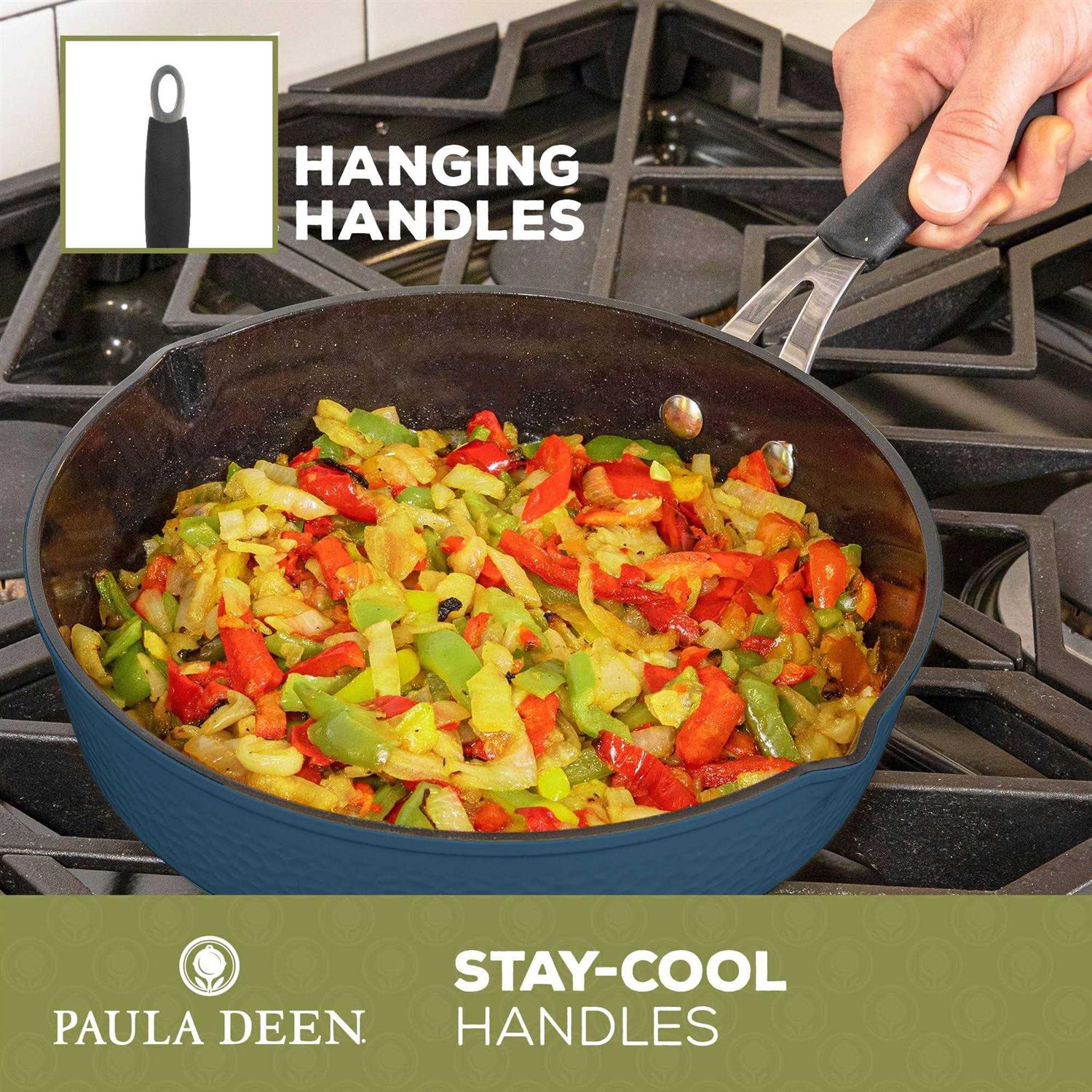 Paula Deen DFCW12SB Family 14 Piece Ceramic Non-Stick Cookware Set Savannah - Image 5