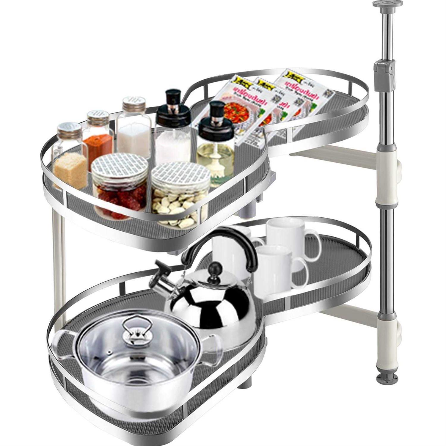 VEVOR Swing Blind Corner Cabinet Pull Out for 36 in. Cabinet 2-Tier Swing Tray Soft Close Cloud Blind - Image 5