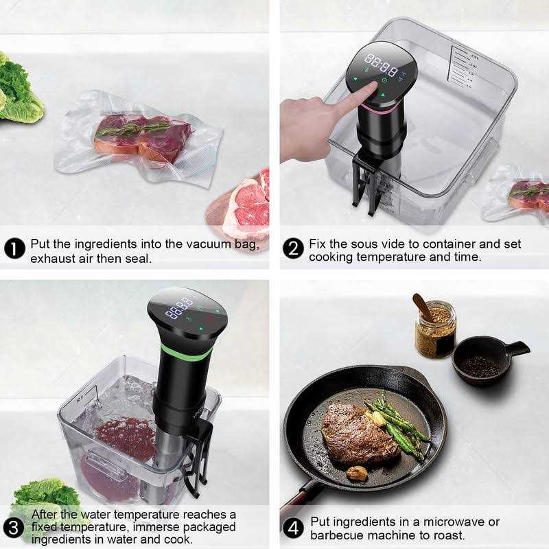 Vpcok Direct Sous Vide Machines, Immersion Circulators, Precision Cooker, with Recipe,Temperature and Time Digital Display Control - Image 3
