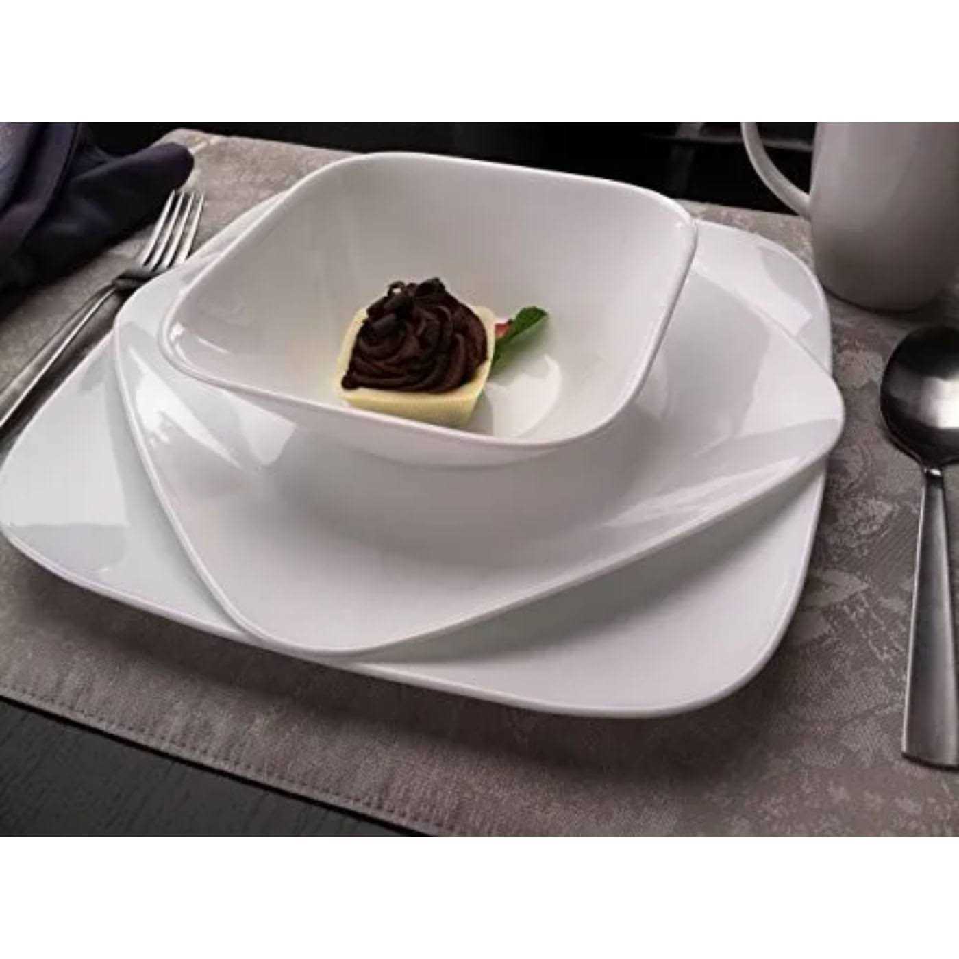 Corelle Classic Pure White Square 12-Piece Dinnerware Set - Image 5
