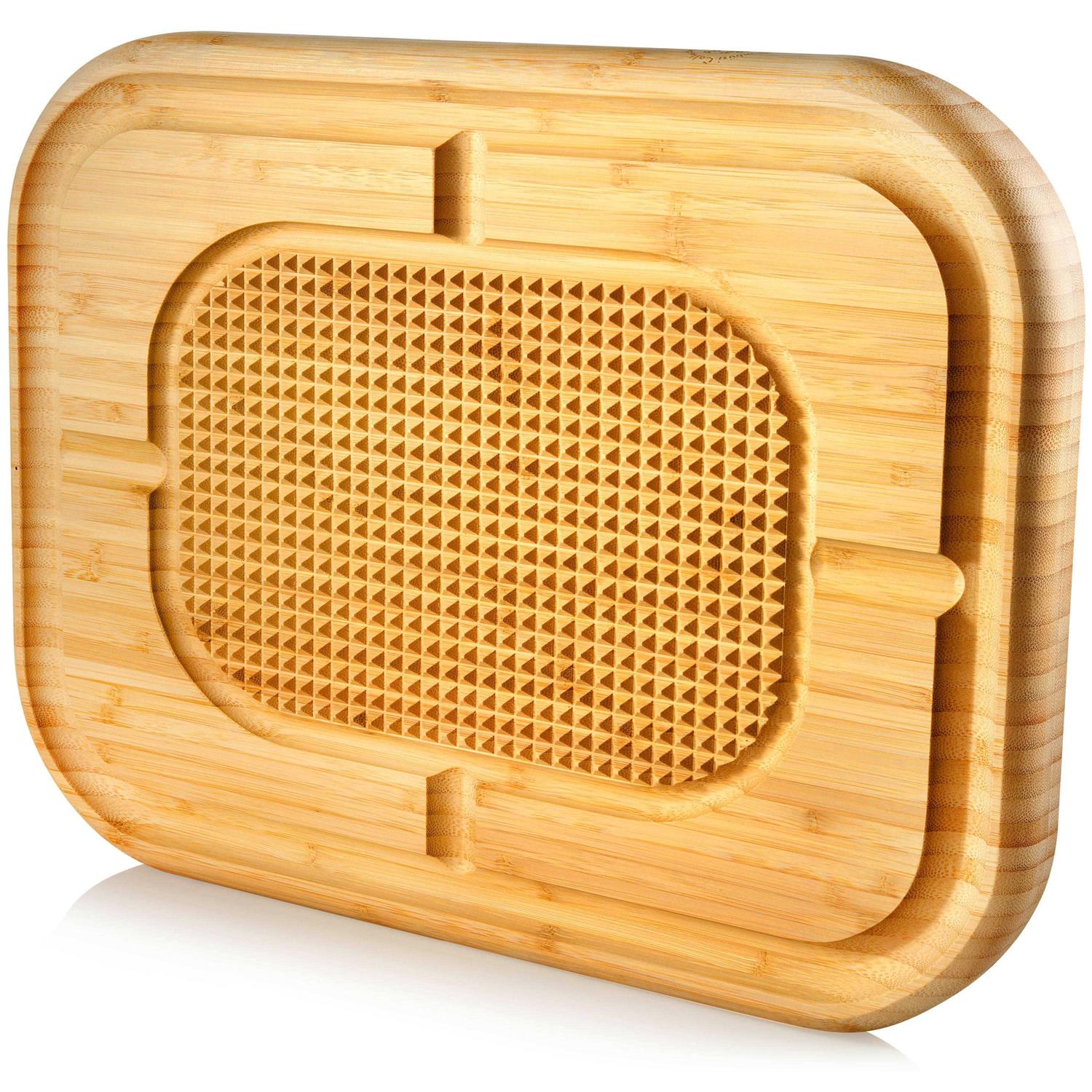 Bamboo Extra Large Cutting Board with Deep Juice Groove and Grips to Stabilizes While Carving - Image 3