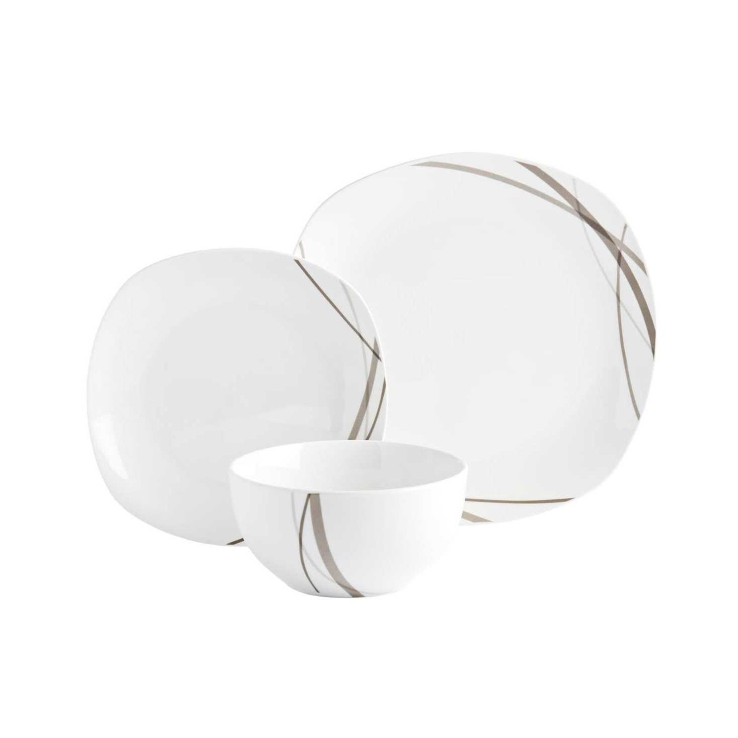 Tabletops Unlimited Curves Square 12-Pc Dinnerware Set - Image 3