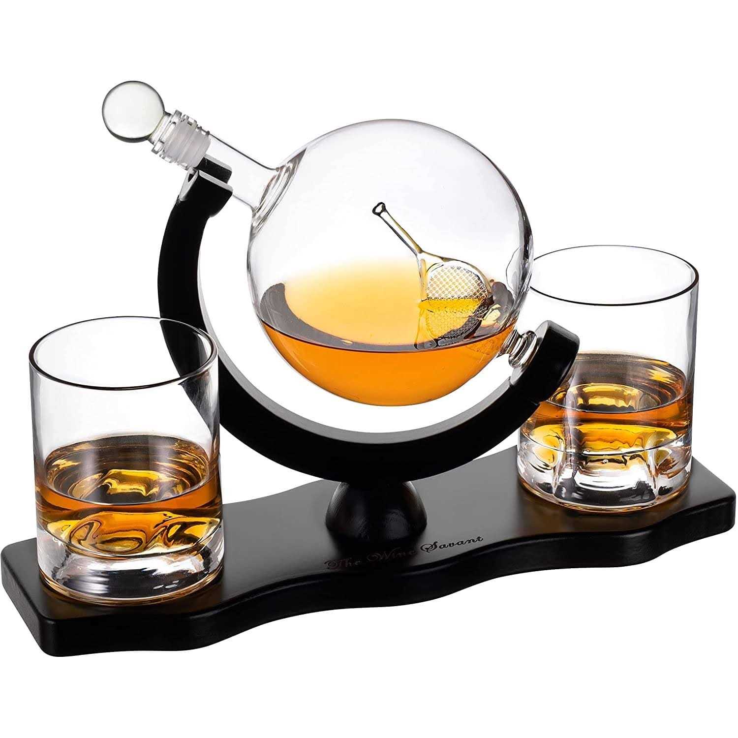 The Wine Savant Swordfish & Sailfish Wine &Whiskey Decanter Dispenser and 4 Liquor Glasses - Image 3