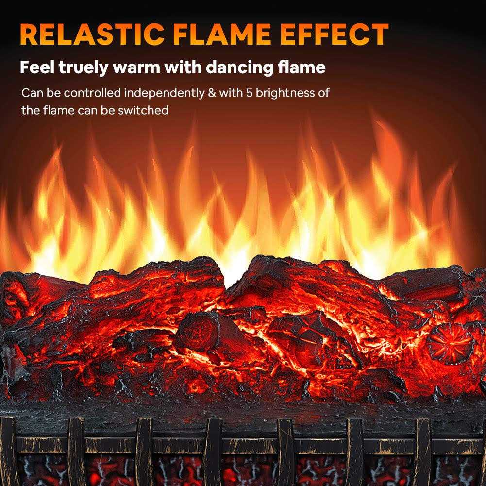LIFEPLUS Electric Fireplace Log Set Heater with Realistic Flame Effect with Ember Bed Remote Control Overheating Protection for Indoor Use 8H Timer - Image 5