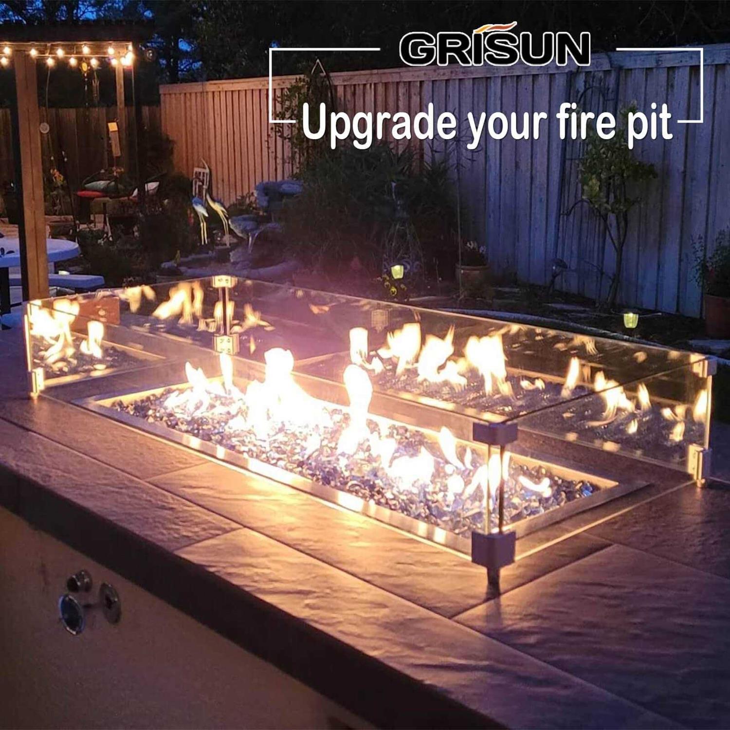 GRISUN Drop-in Fire Pit Kit H-Shape Burner with Pan - Image 5