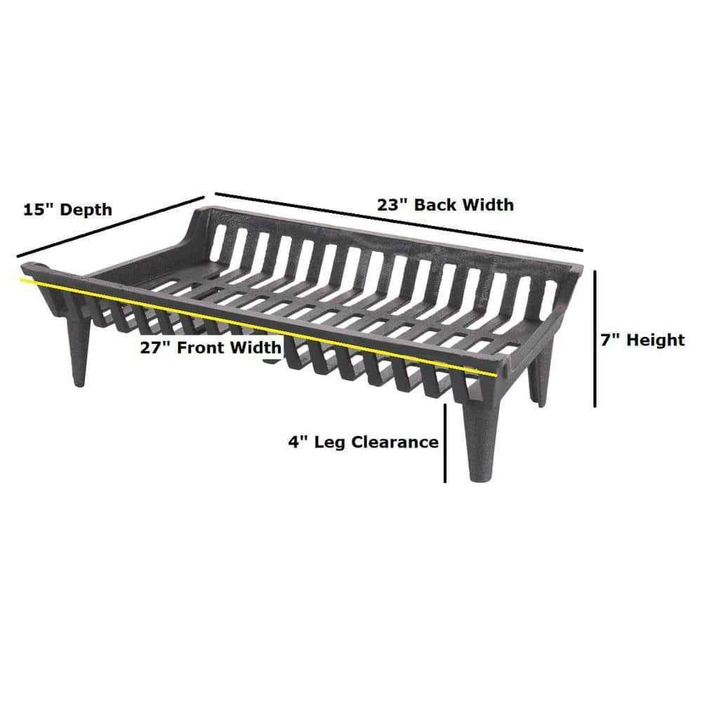 Liberty Foundry 27 in. Cast Iron Fireplace Grate with 4 - Image 3