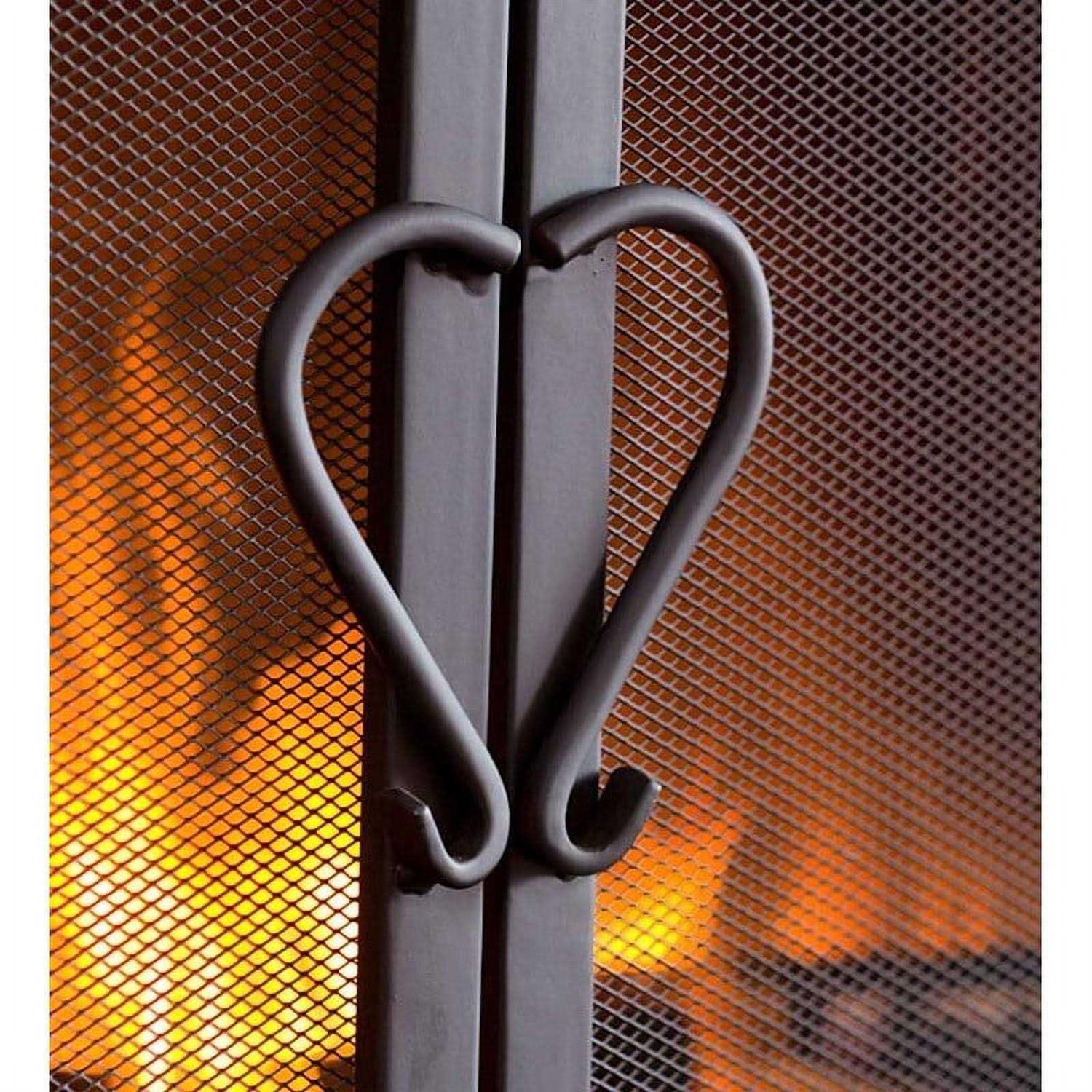 Plow & Hearth Small Cast Iron Scrollwork Fireplace Fire Screen with Doors - Image 5
