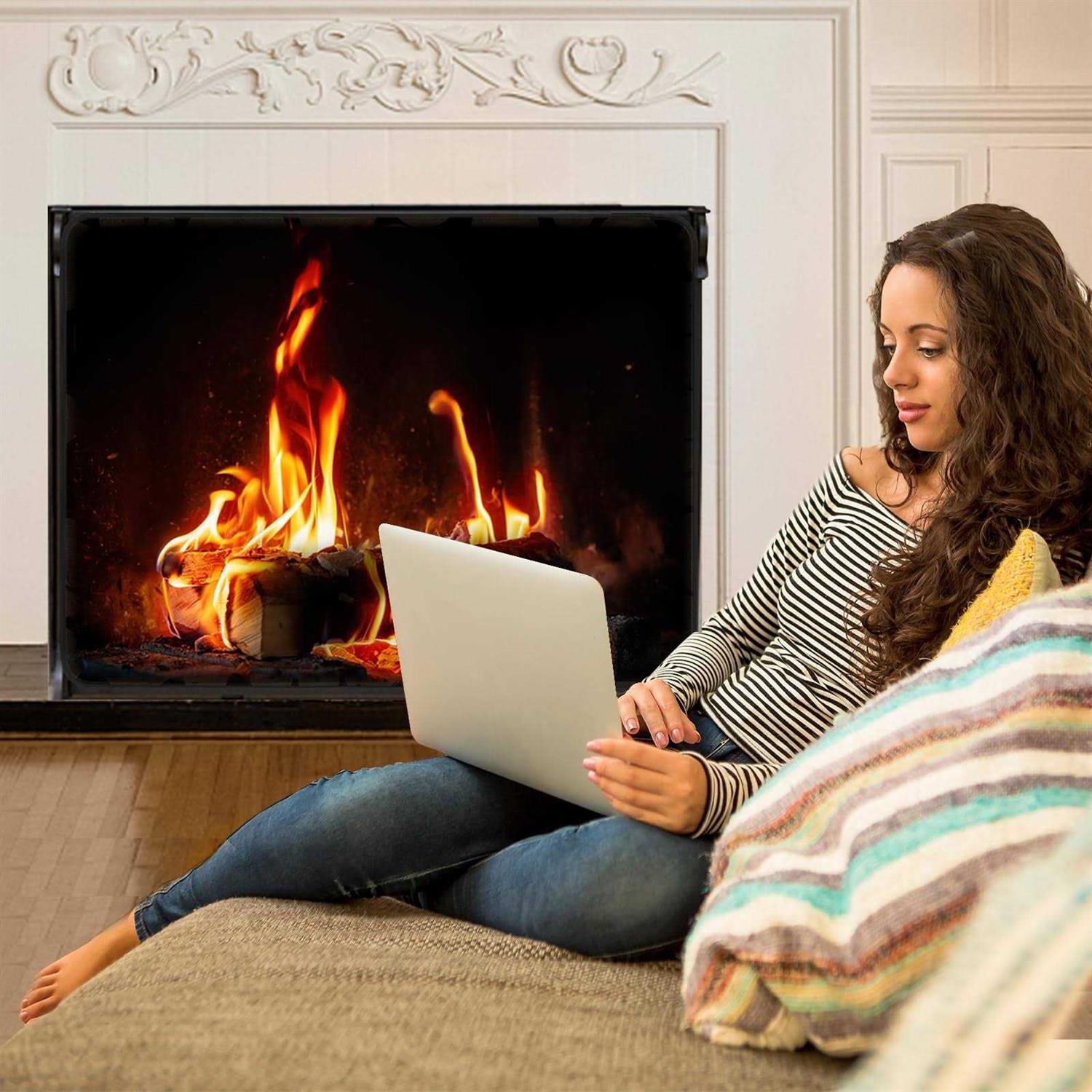 Magnetic Fireplace Cover for Inside Fireplace Stops Heat Loss Fireplace Blanket Draft Stopper for Winter & Summer - Image 5