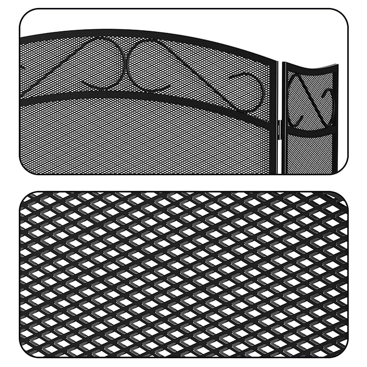 Fire Beauty Fireplace Screen 3 Panel Wrought Iron 48 x 29 Spark Guard Cover - Image 5