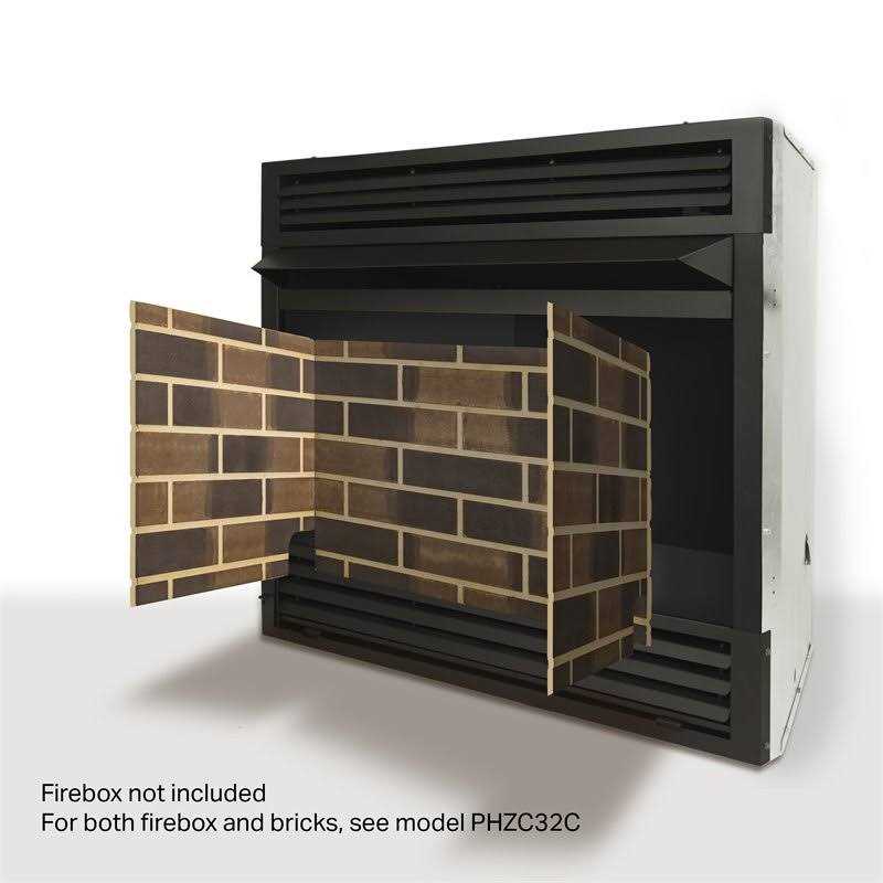 Pleasant Hearth 32 Ceramic Zero Clearance Firebox Brick Panel Set - Image 4