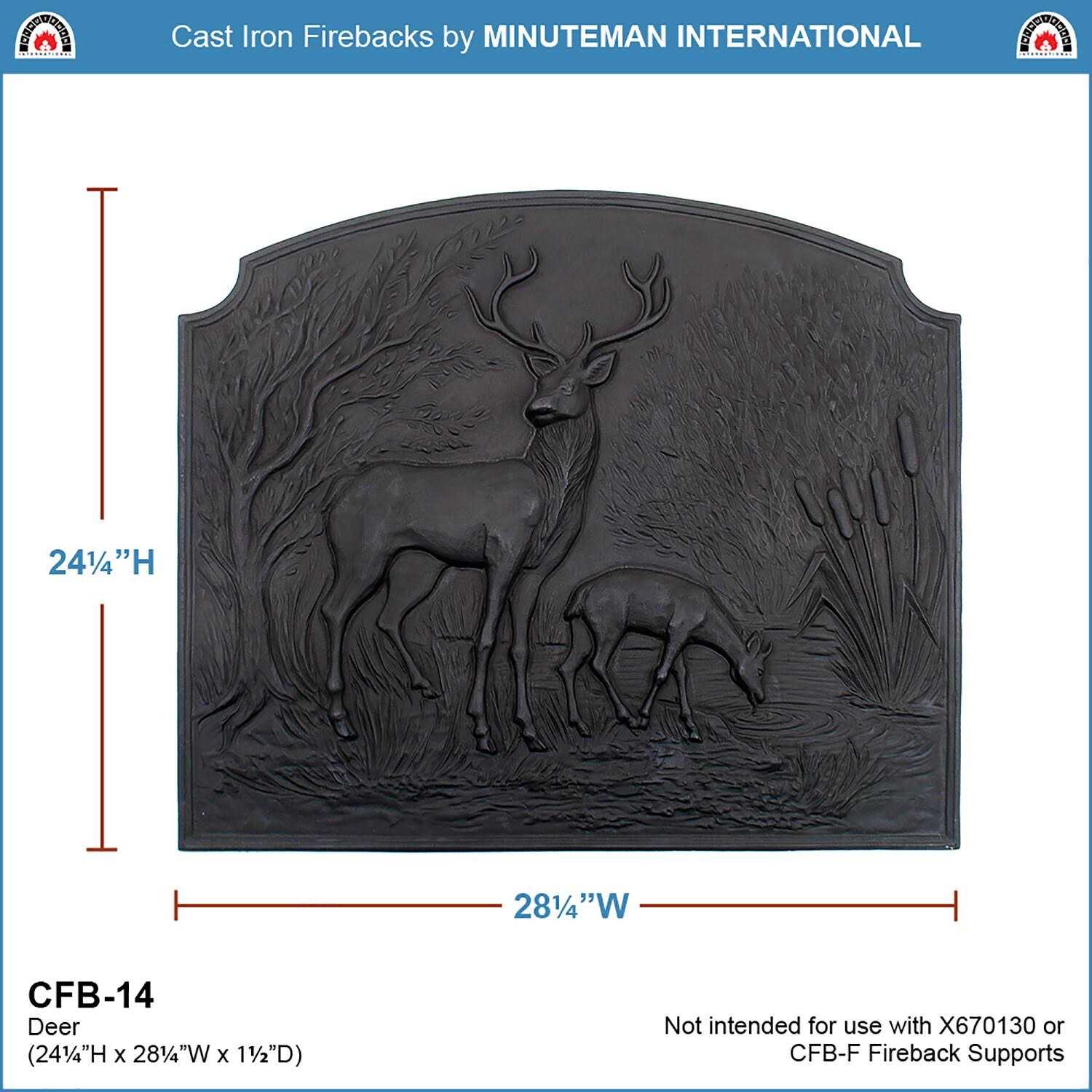 Minuteman Cast Iron Deer Fireback - Image 4