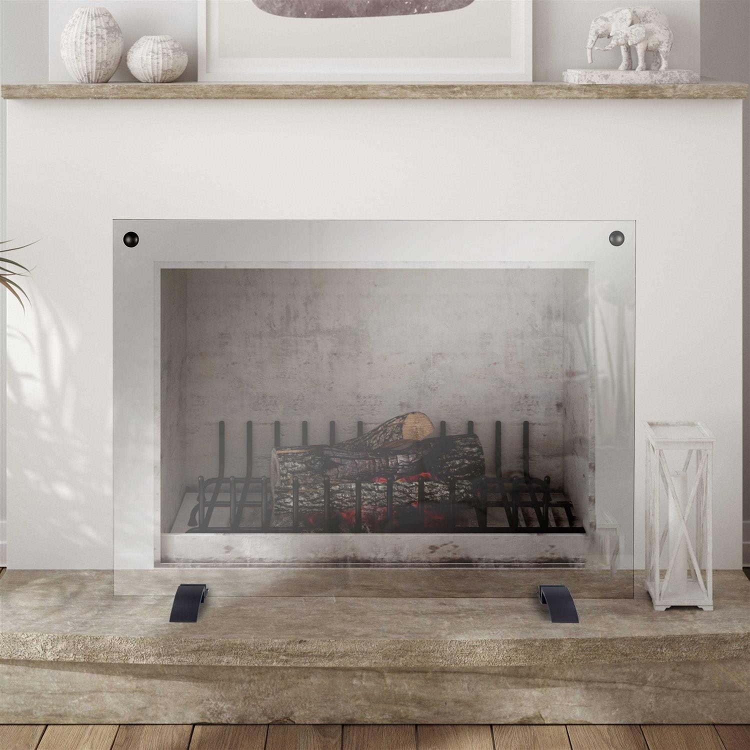 Pleasant Hearth Glass Fireplace Screen - Image 5