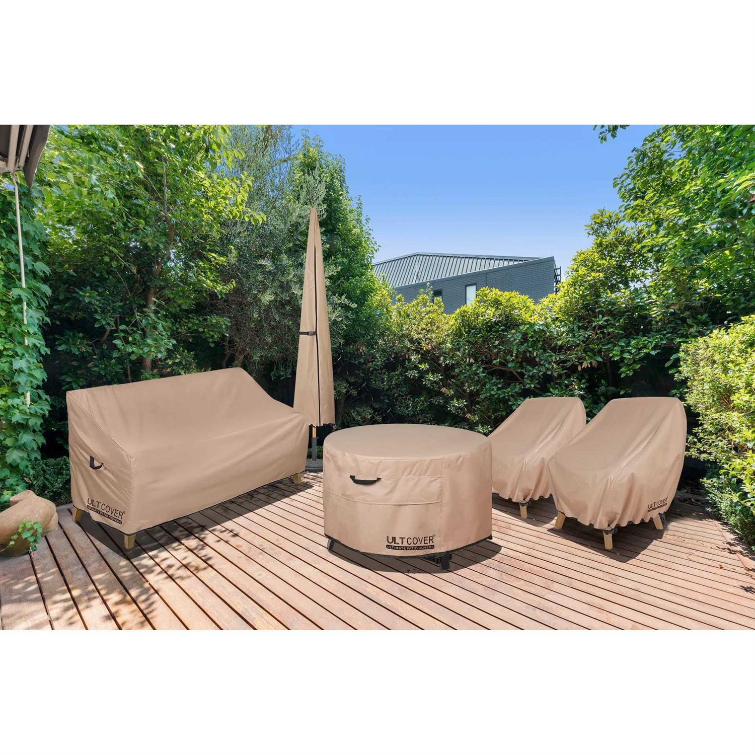 Round Water Resistant Fire Pit Cover with 3 Year Warranty ULTCOVER - Image 3