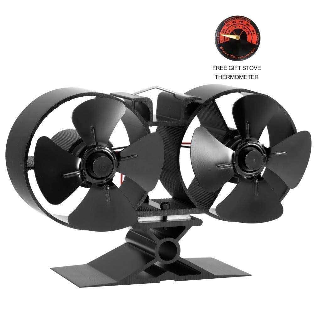 CRSURE Wood Stove Fan 8 Blades Double Motors Fireplace Fan Dual Fan for Heater - Image 4