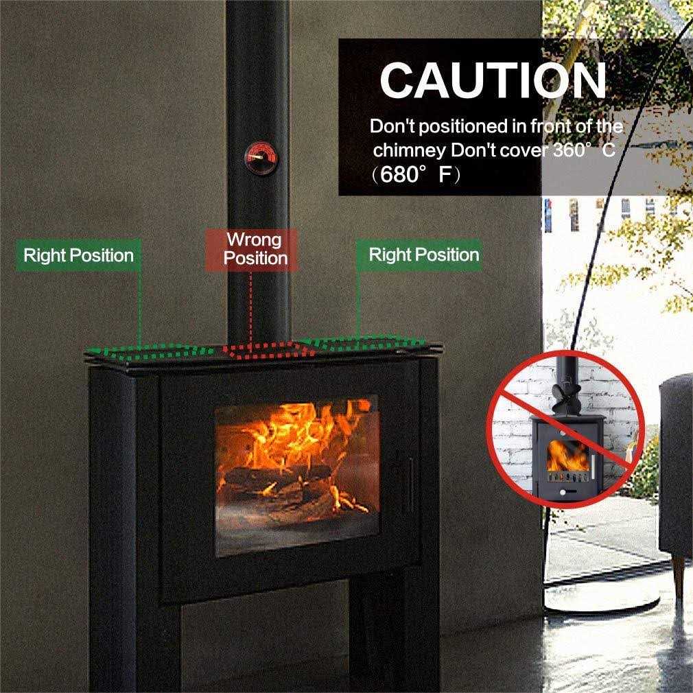 CRSURE Wood Stove Fan 8 Blades Double Motors Fireplace Fan Dual Fan for Heater - Image 5