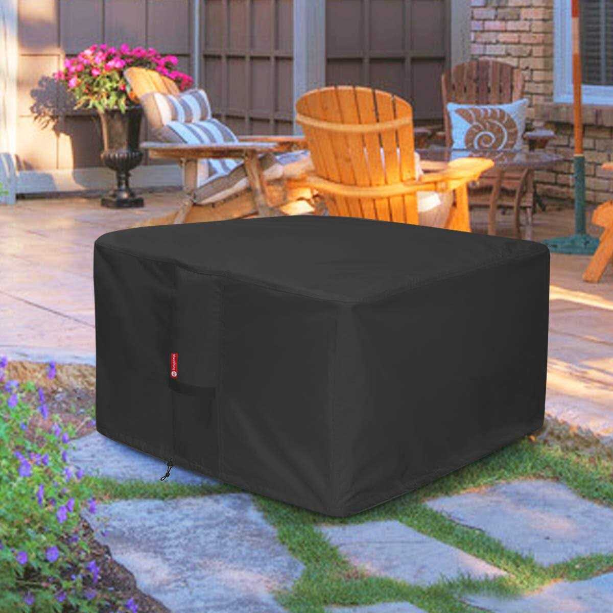 SheeChung Gas Fire Pit Cover Square Premium Patio Outdoor Cover Heavy Duty Fabric With Pvc Coating,100% Waterproof,Fits - Image 4