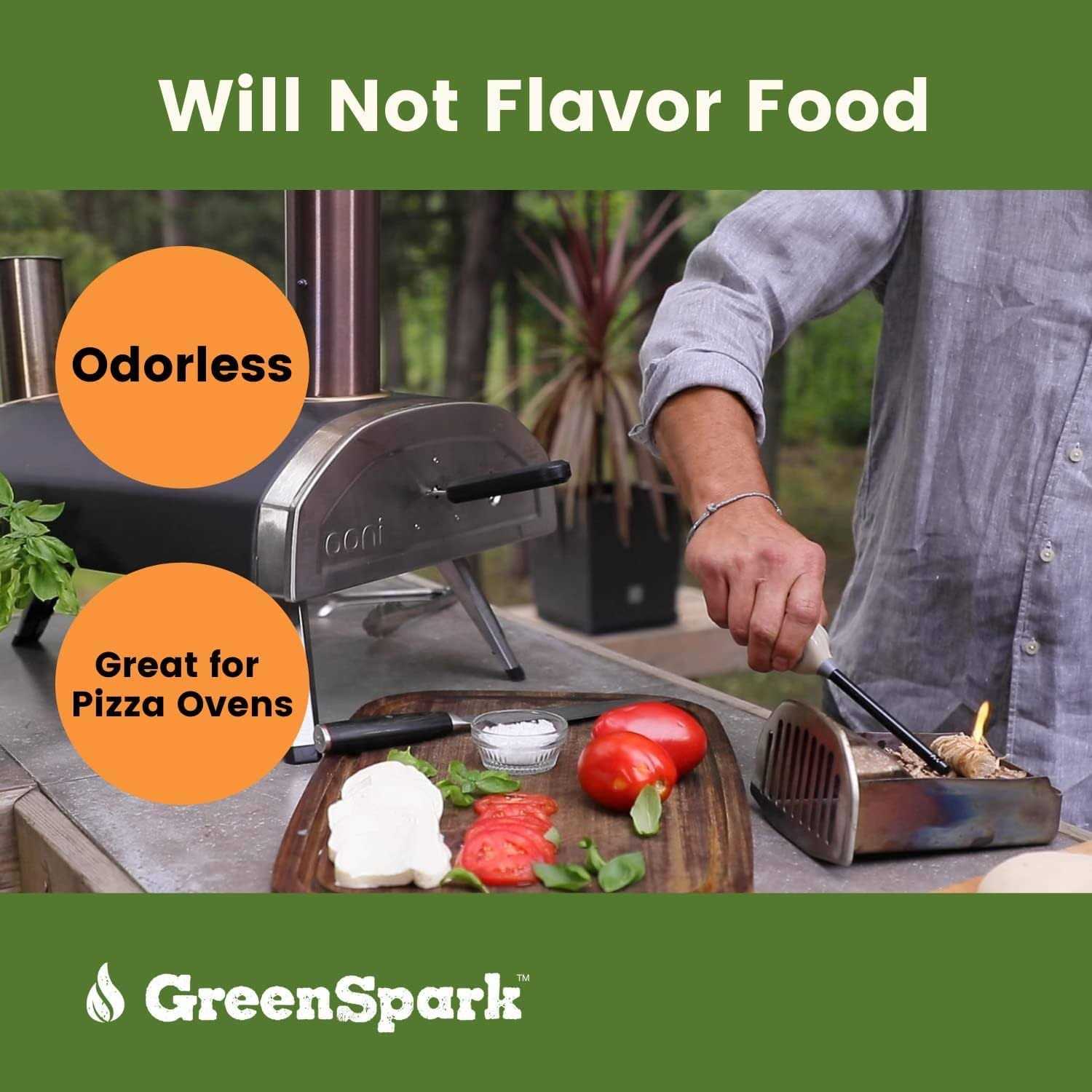 GreenSpark Firestarters 70 Pcs Natural Fire Starter for Grill Smoker Pizza Oven - Image 3