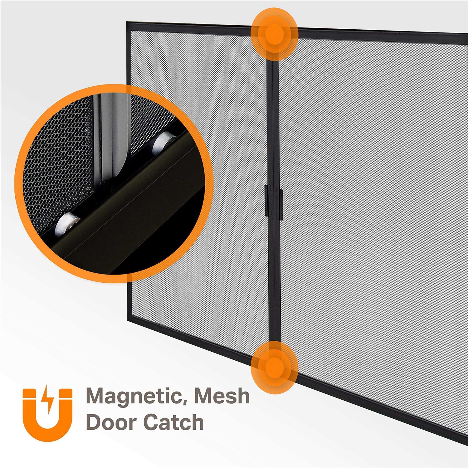 Pleasant Hearth Clairmont Small Skyline Nickel Glass Fireplace Doors - Image 3