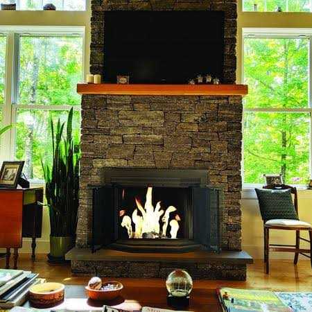 Pleasant Hearth Gavin Heritage Brass Glass Fireplace Doors GV-7001HE - Image 3