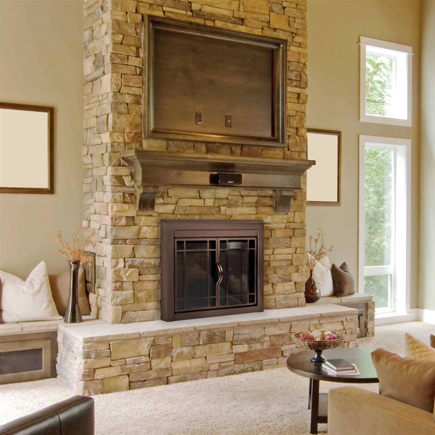 Pleasant Hearth Easton Glass Fireplace Doors - Image 4