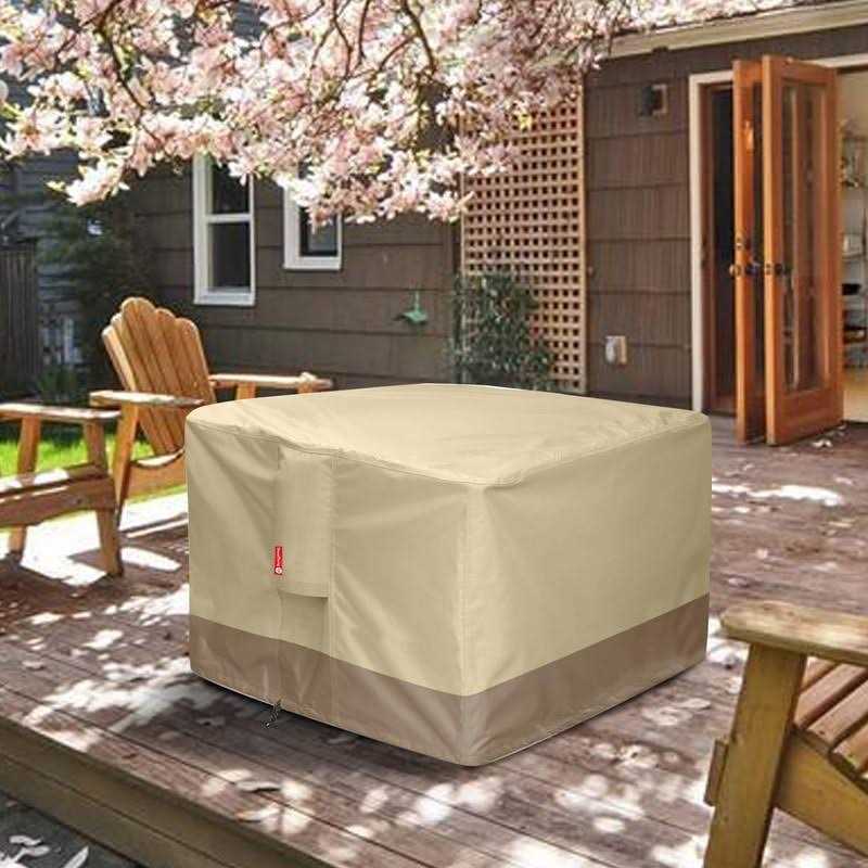 Sheechung Gas Fire Pit Cover Square 600D Heavy Duty Patio Outdoor Fire Pit Table Cover with PVC Coating,100% Waterproof,Air Vents,Fits for 29/30/31 - Image 3