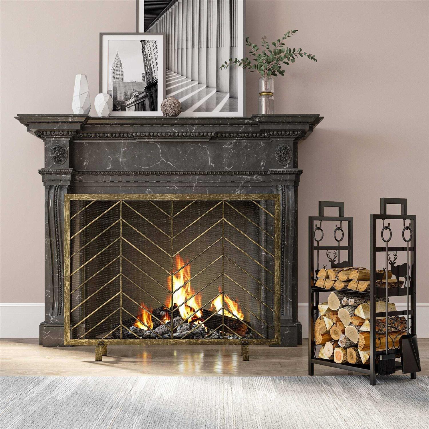 Modern Solid Wrought Iron Fireplace screen - Image 3