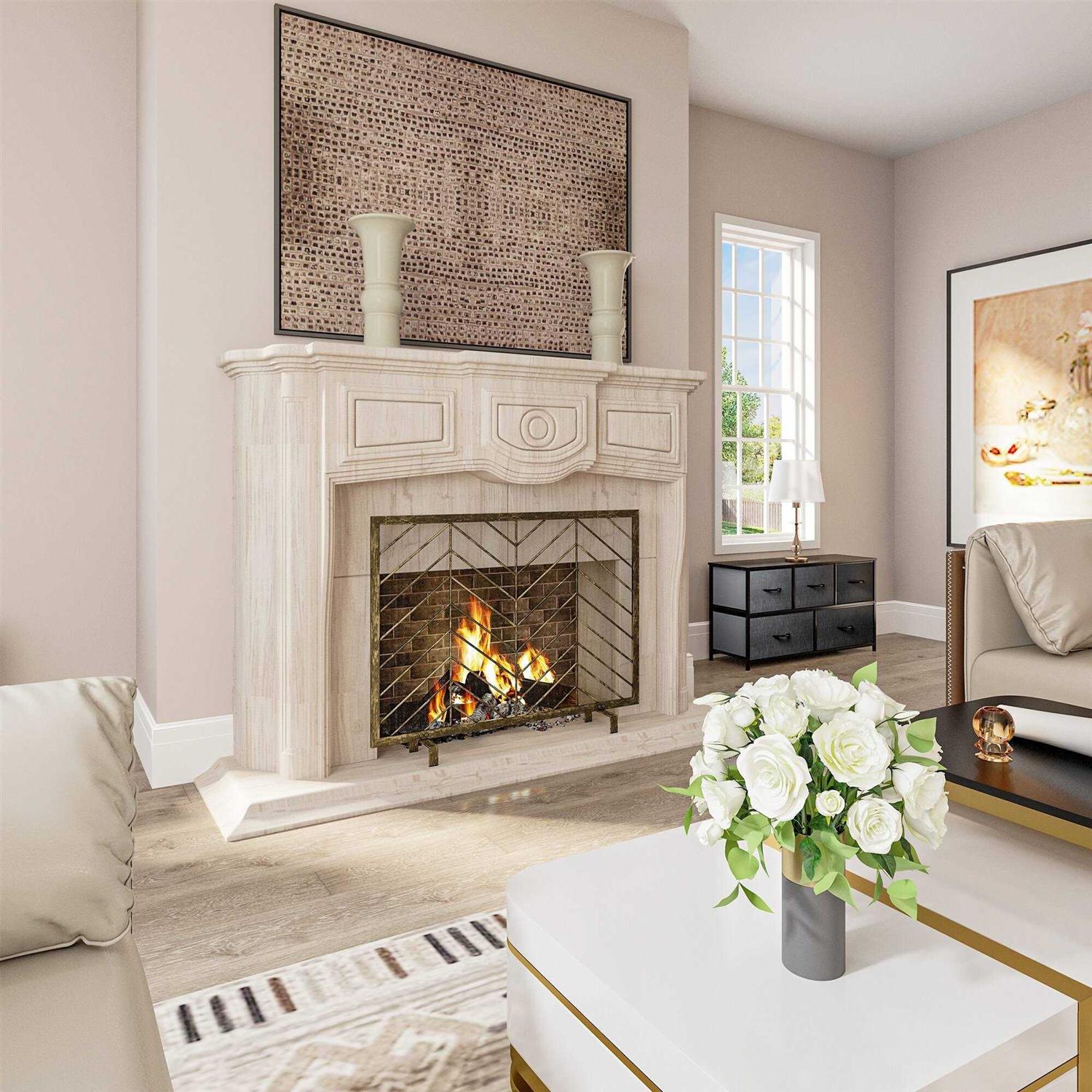 Modern Solid Wrought Iron Fireplace screen - Image 4