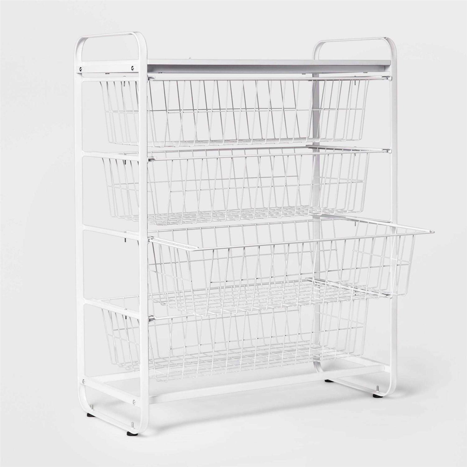 Brightroom 4 Drawer Metal Storage Organizer White - Image 3