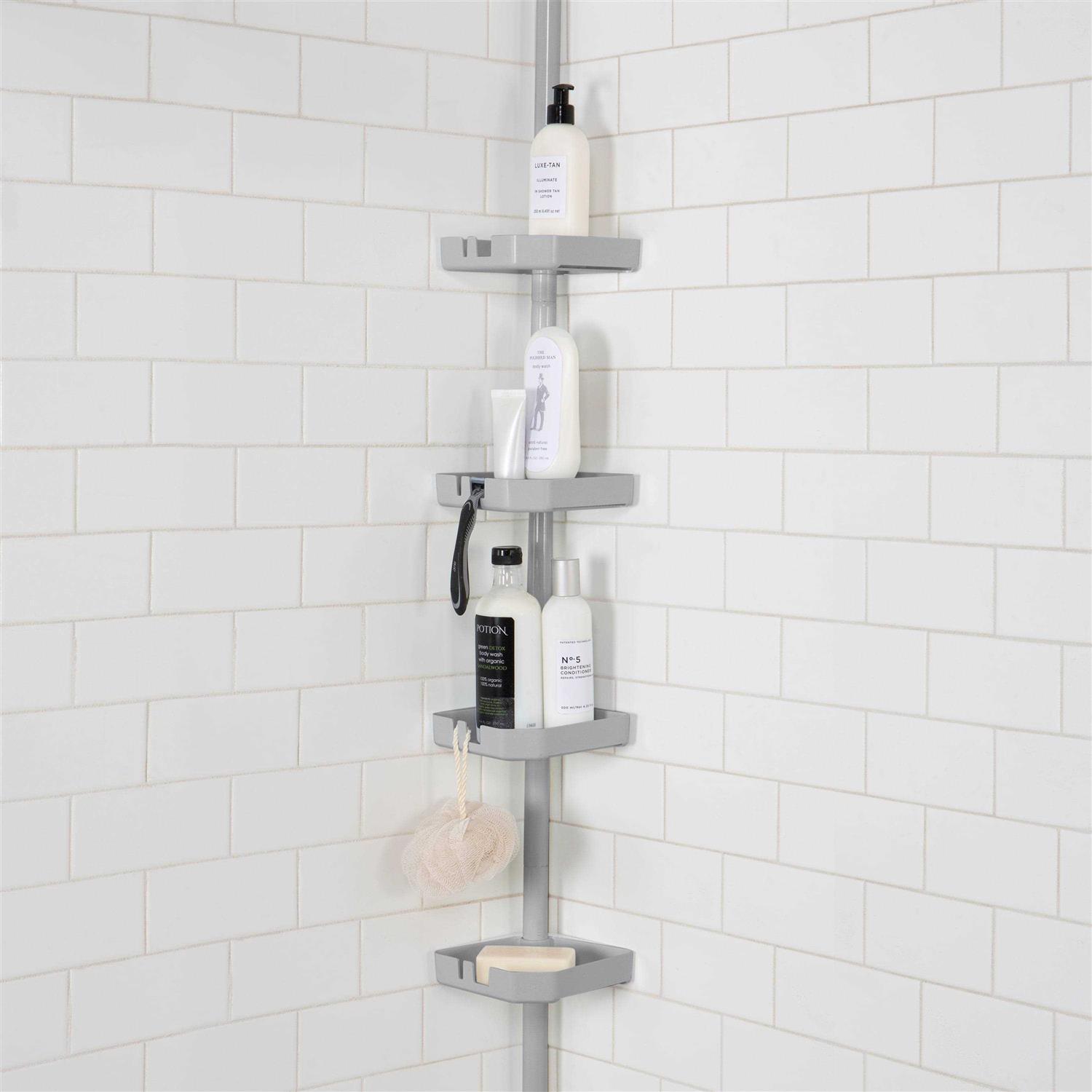 Bath Bliss 4 Tier Tension Corner Shower Organizer Caddy - Image 4
