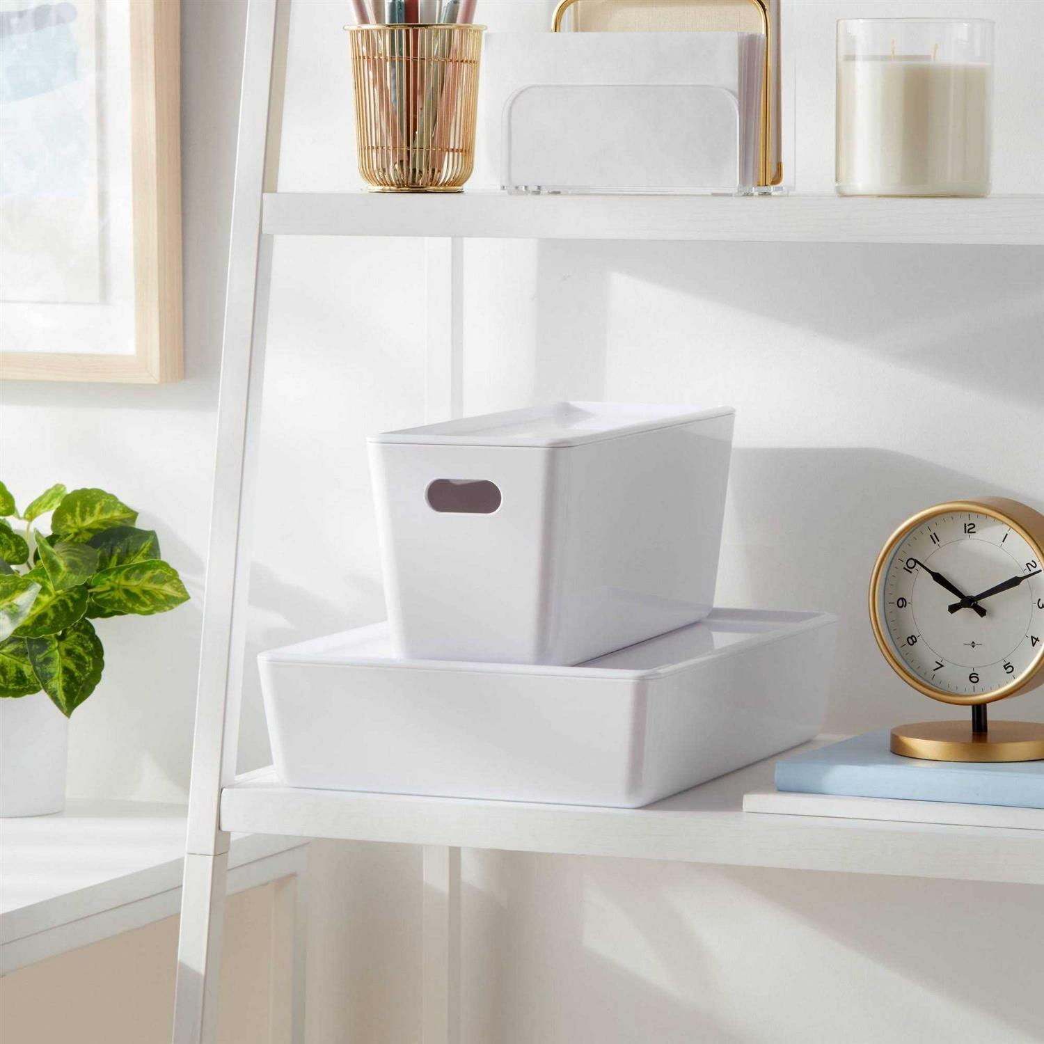 Brightroom 6L Stacking Bin with Lid White - Image 3