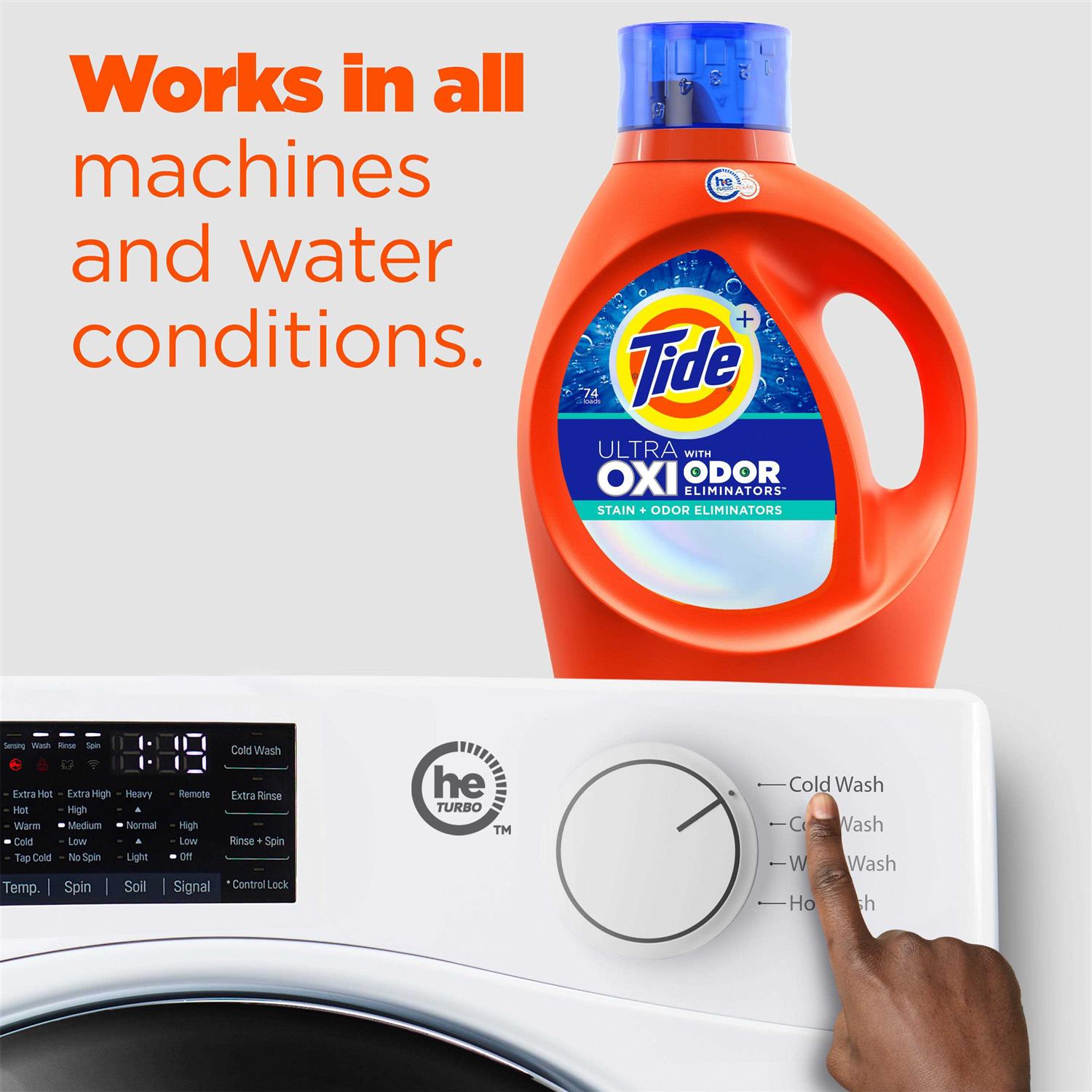Tide Laundry Detergent Liquid Ultra OXI with Odor Eliminators - Image 4