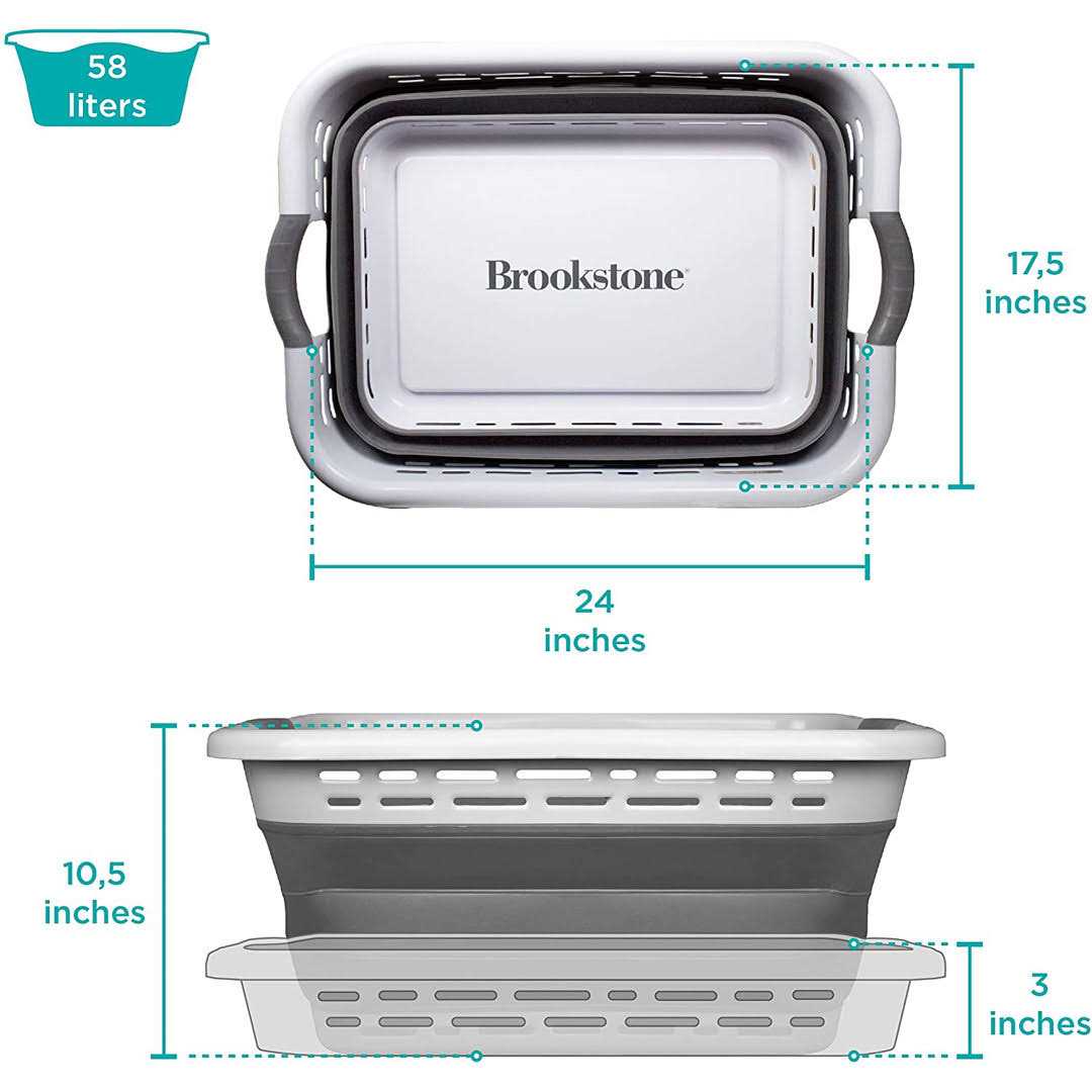 Brookstone 1 UNIT 11 GALLONS 24 Collapsible Laundry Basket - Image 3