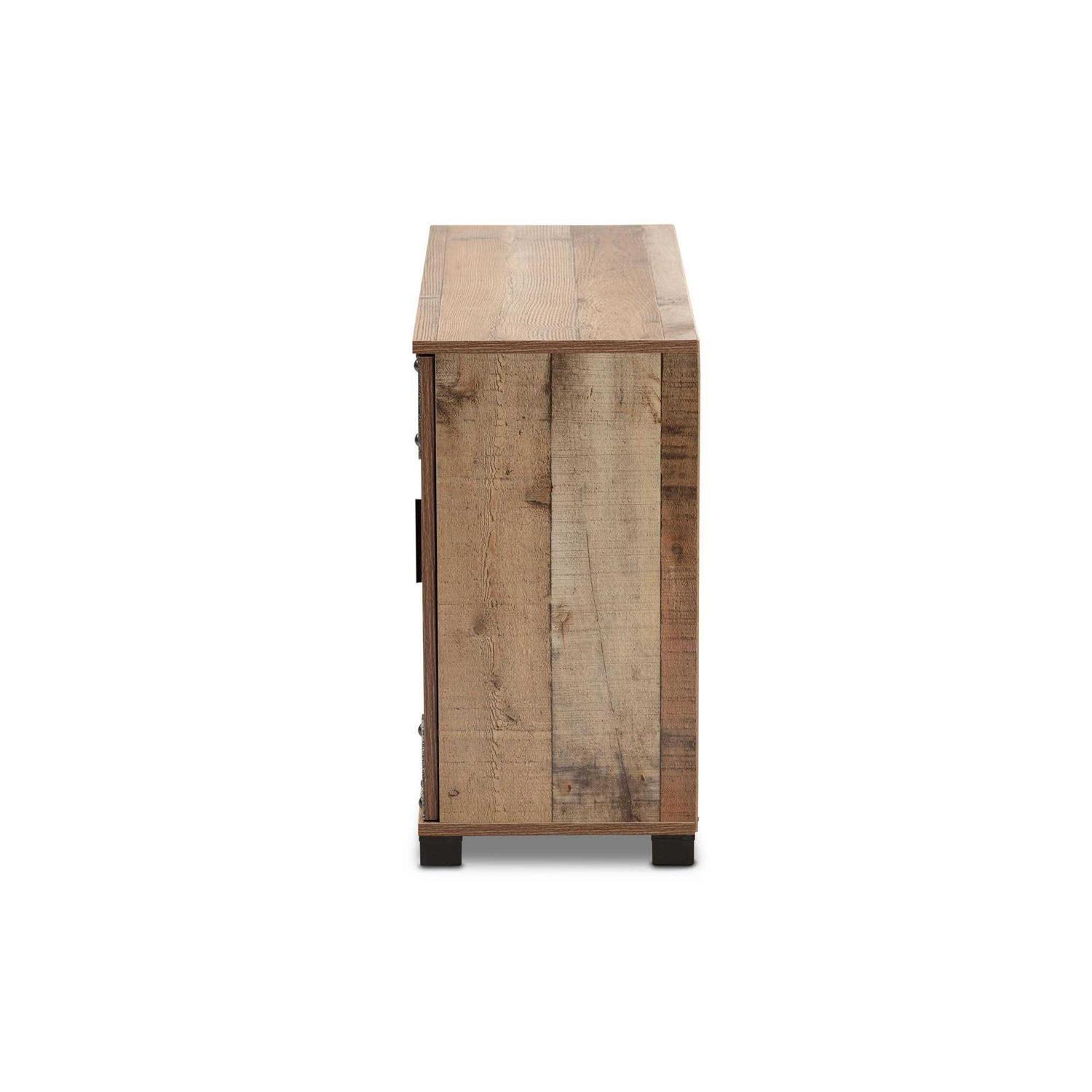 Baxton Studio Cyrille Modern Farmhouse Rustic Finished Wood Shoe Cabinet - Image 3
